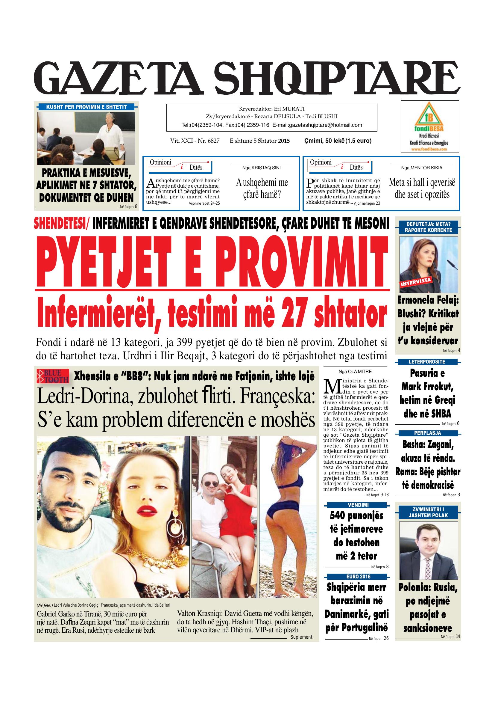 Gazeta Shqiptare 2015-09-05