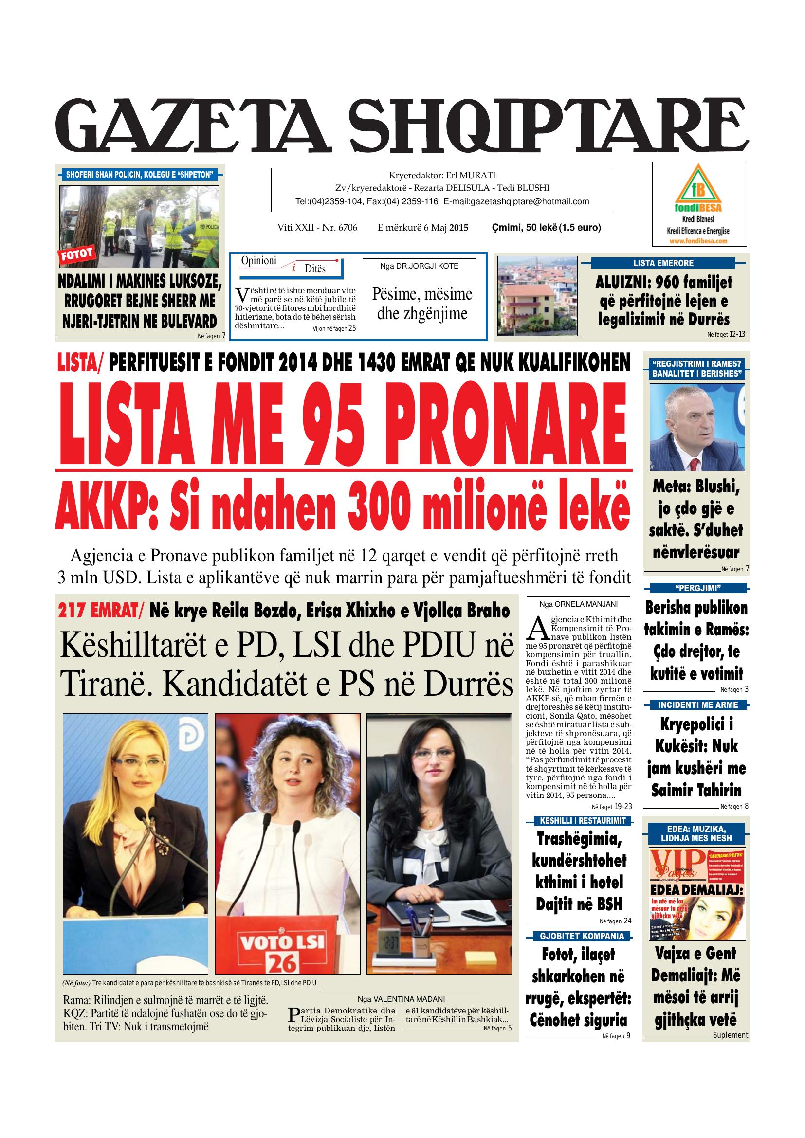 Gazeta Shqiptare 2015-05-06