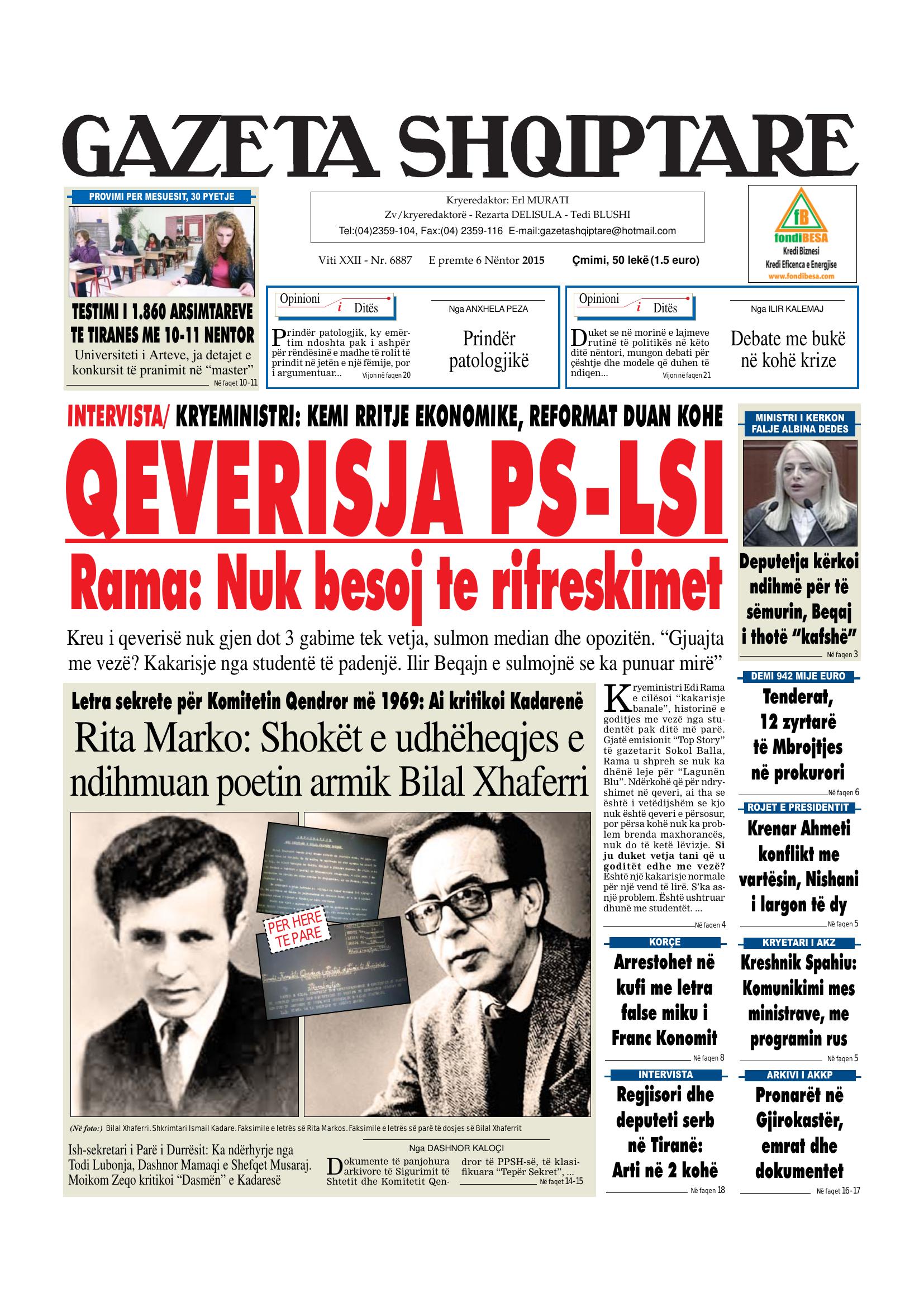 Gazeta Shqiptare 2015-11-06