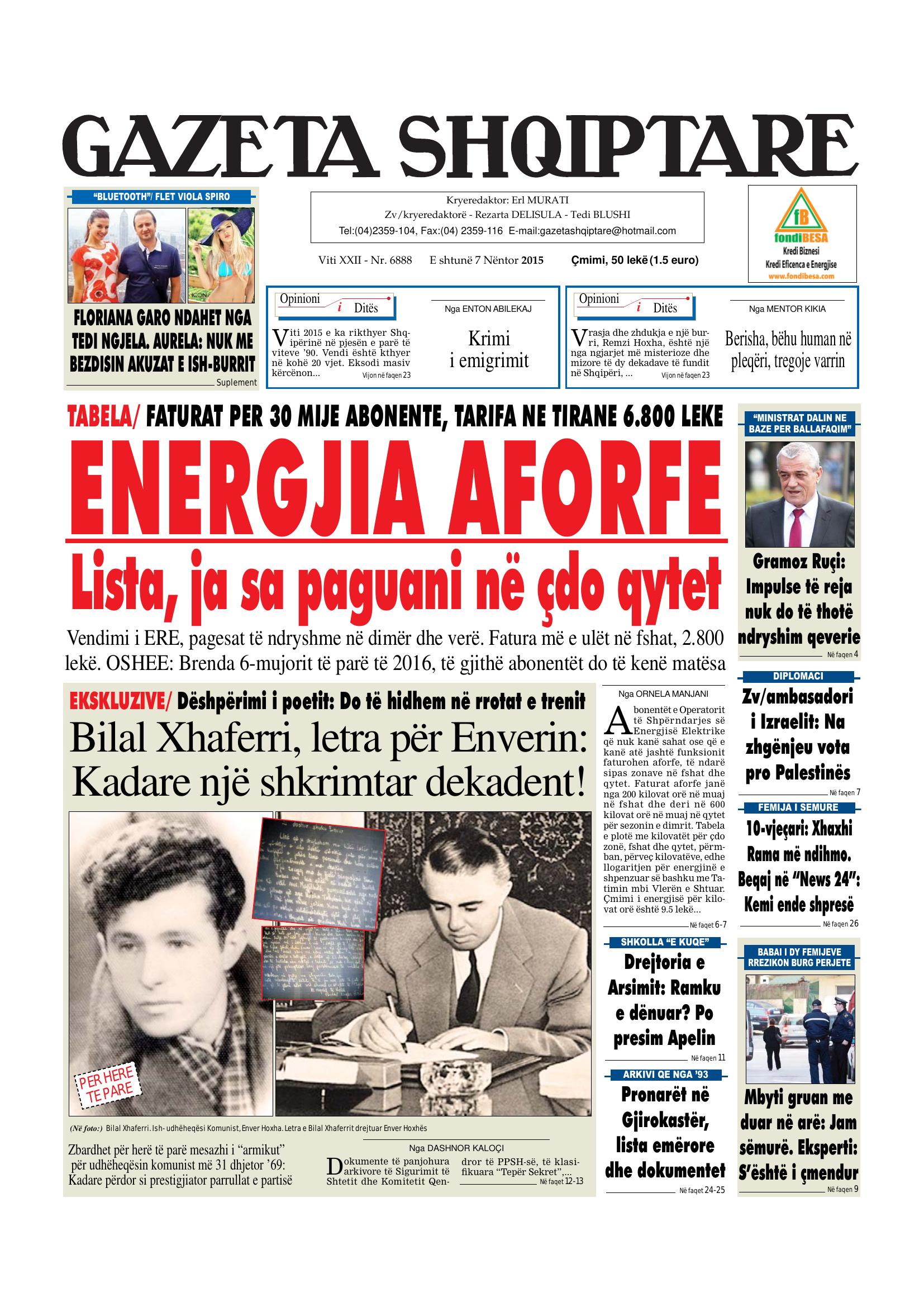 Gazeta Shqiptare 2015-11-07