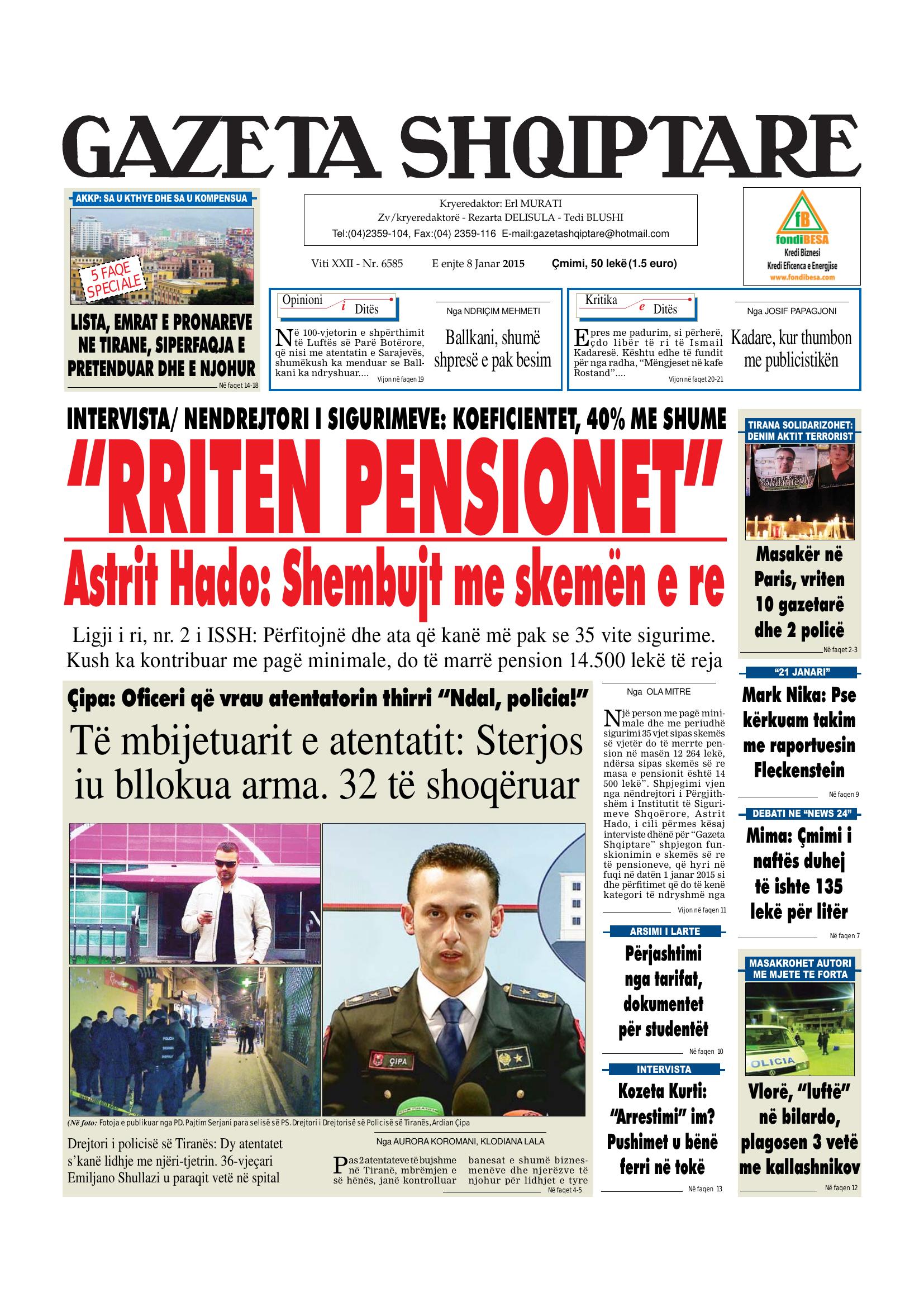 Gazeta Shqiptare 2015-01-08