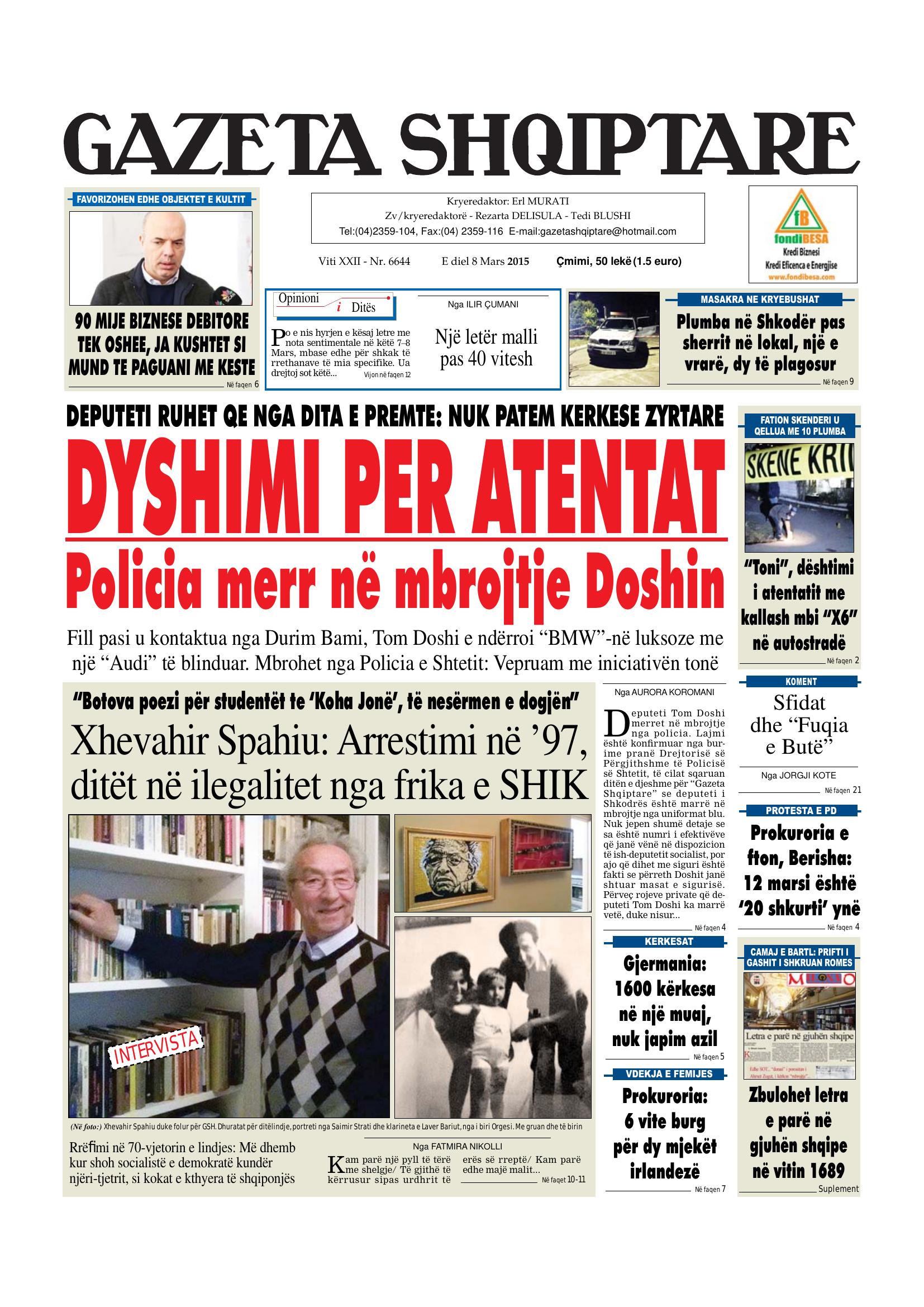 Gazeta Shqiptare 2015-03-08