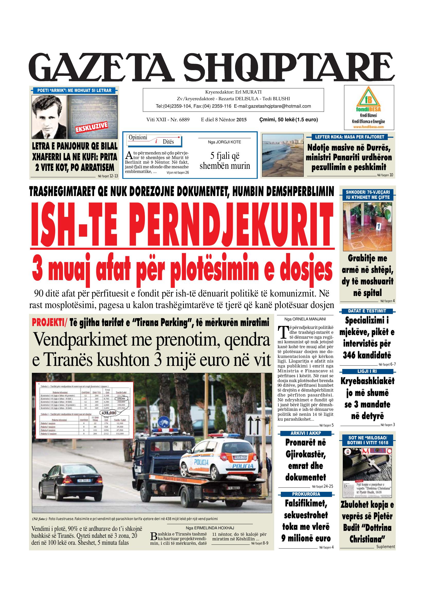 Gazeta Shqiptare 2015-11-08