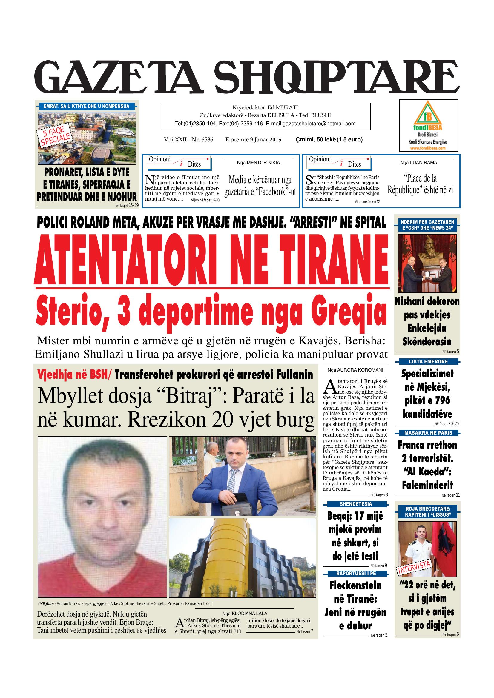 Gazeta Shqiptare 2015-01-09