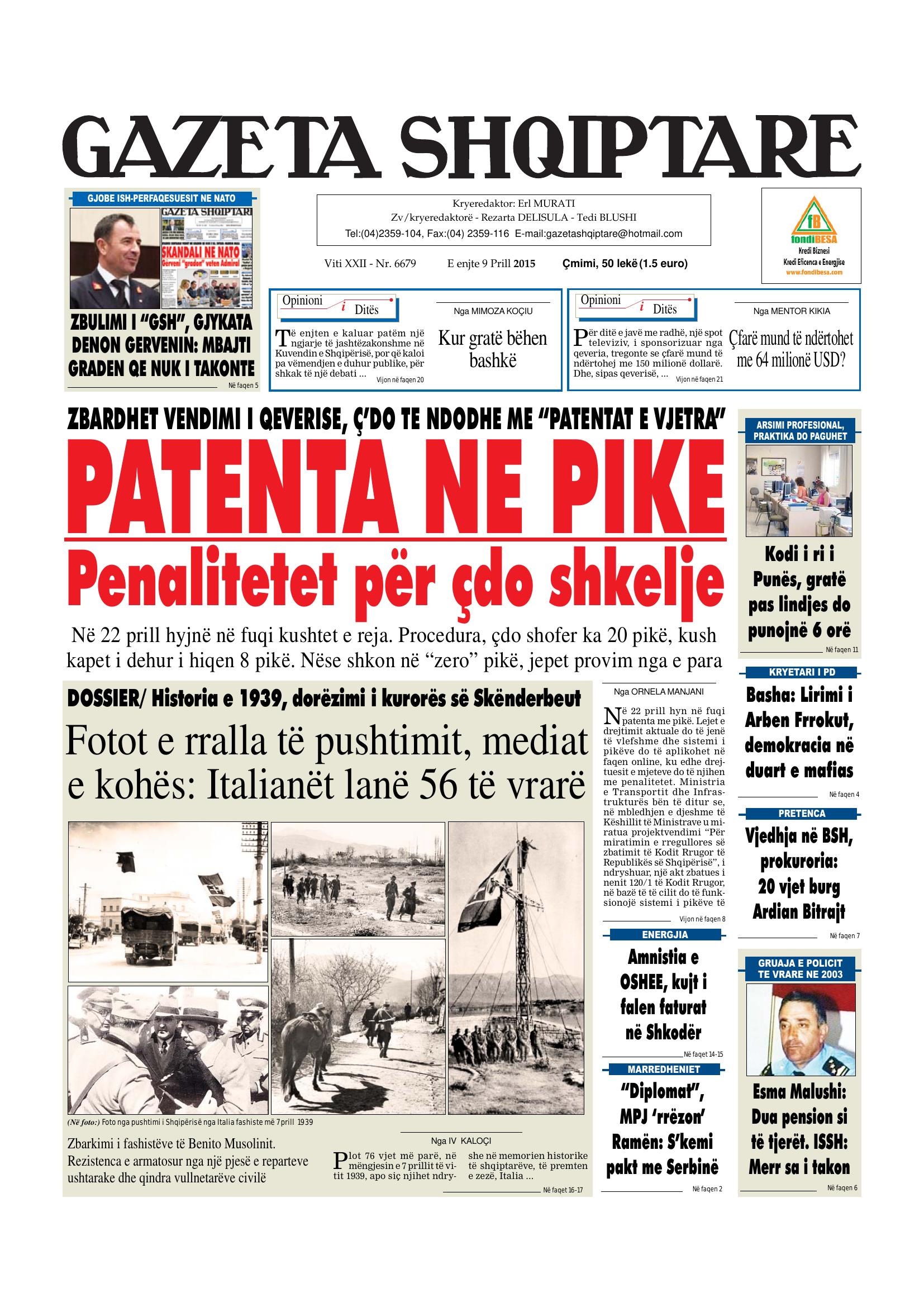 Gazeta Shqiptare 2015-04-09