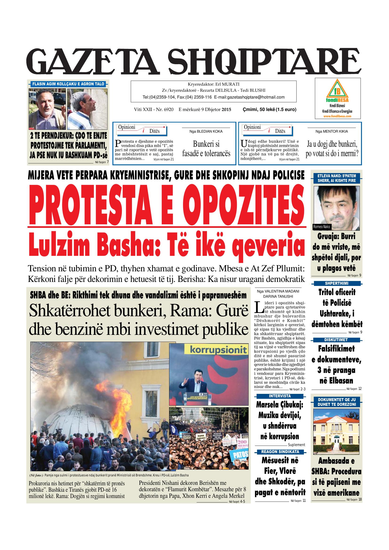 Gazeta Shqiptare 2015-12-09