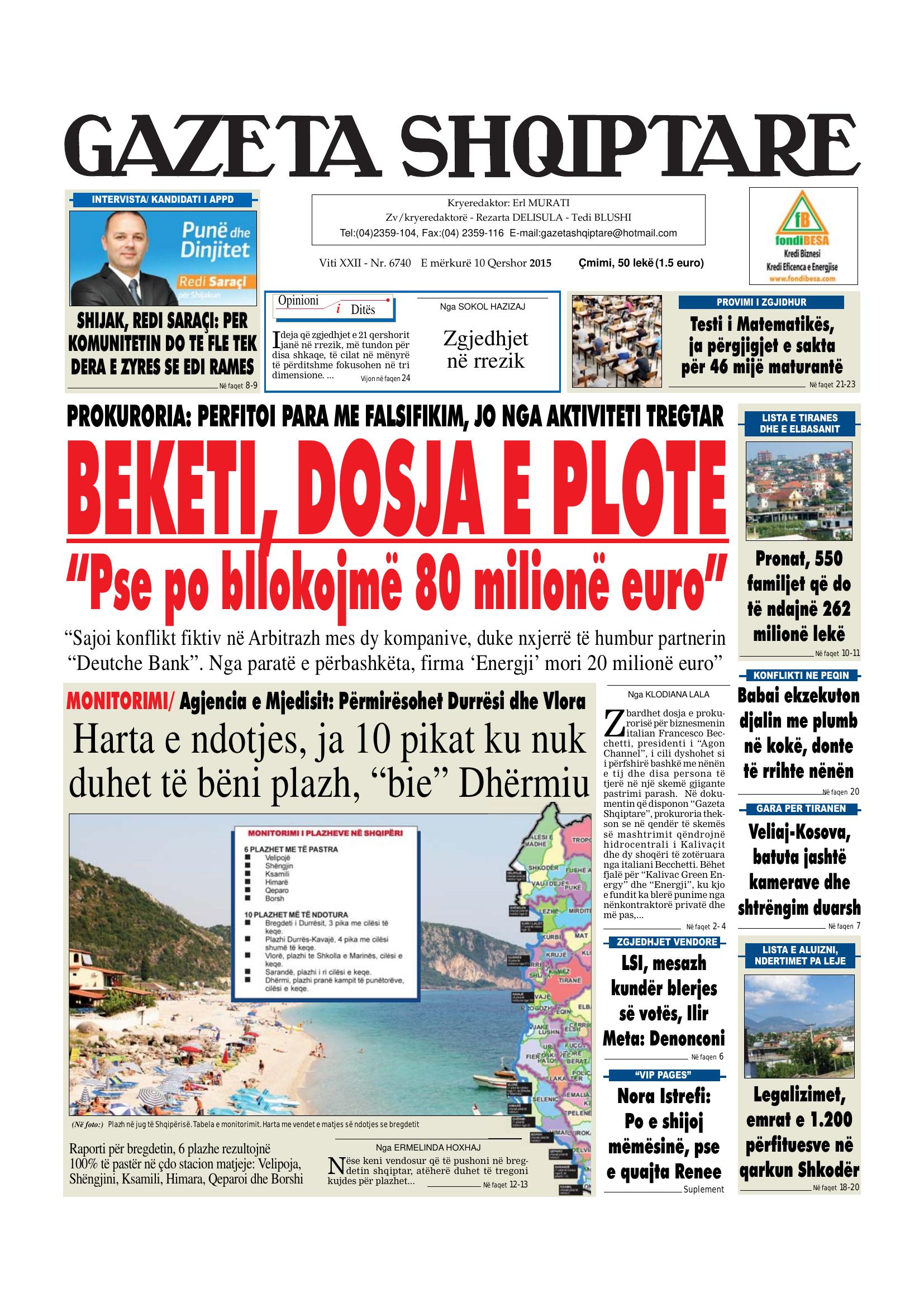 Gazeta Shqiptare 2015-06-10