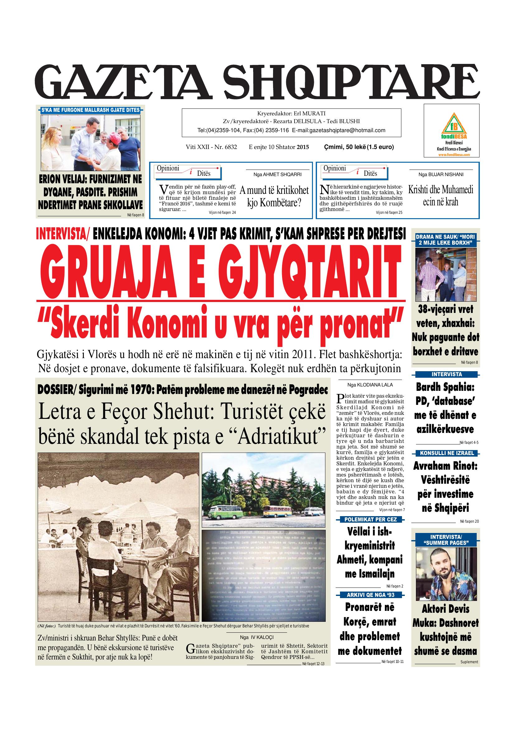 Gazeta Shqiptare 2015-09-10