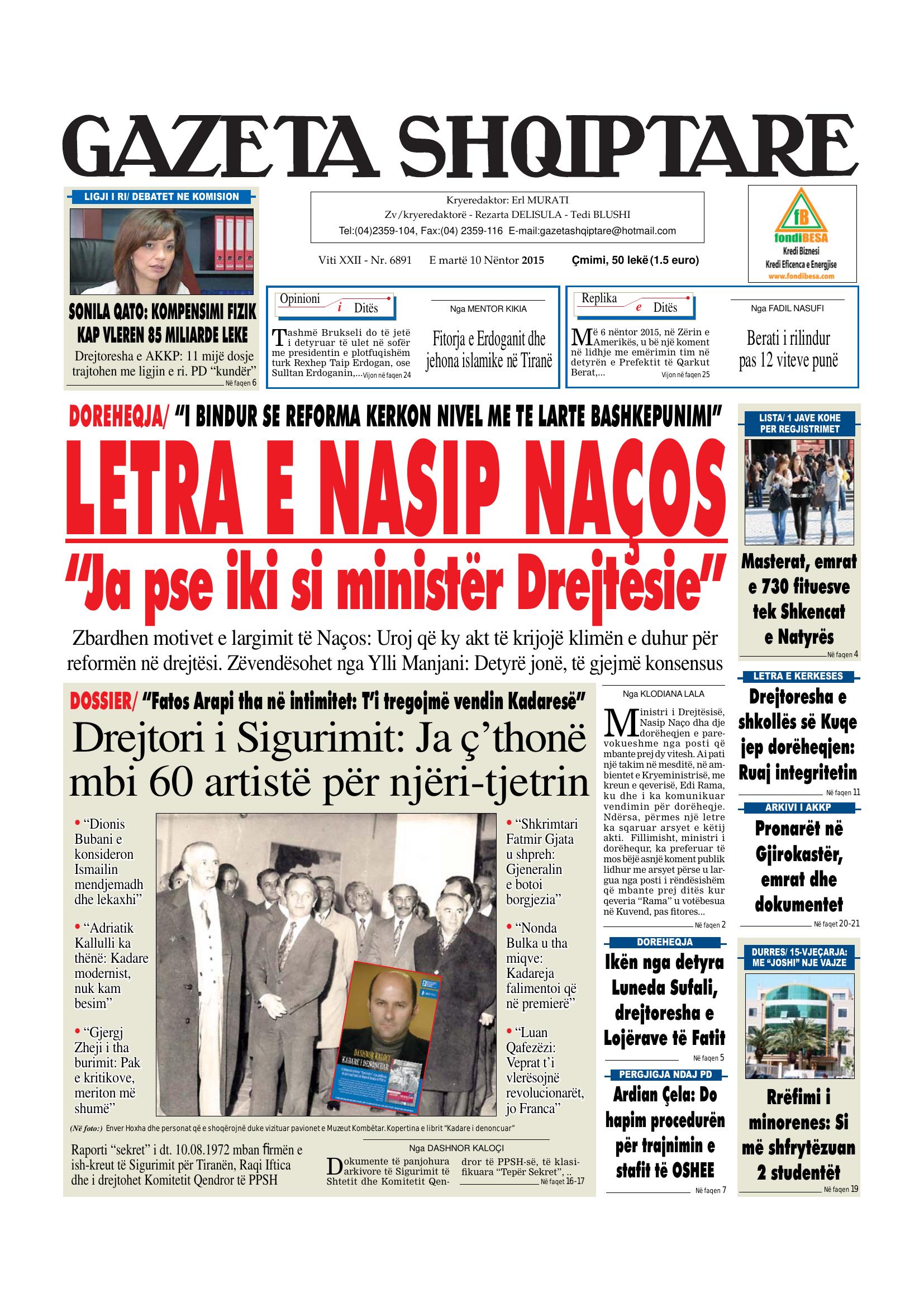 Gazeta Shqiptare 2015-11-10