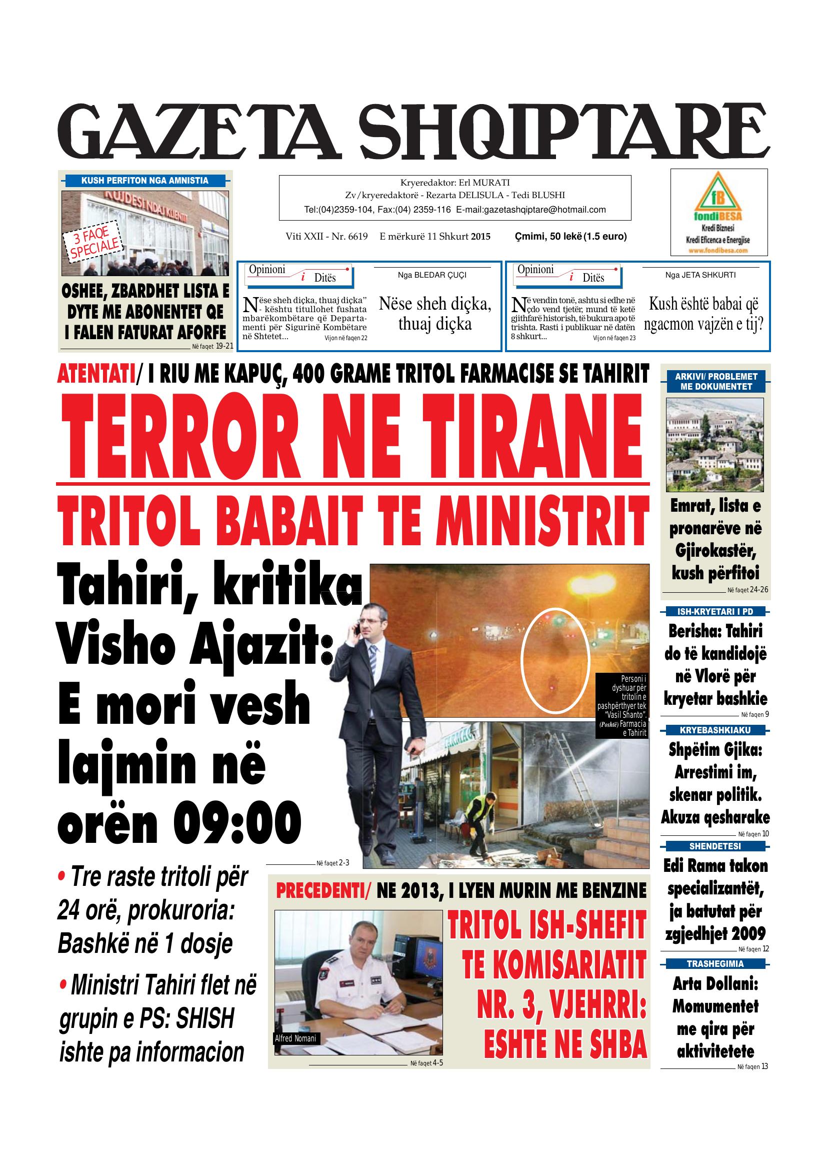 Gazeta Shqiptare 2015-02-11