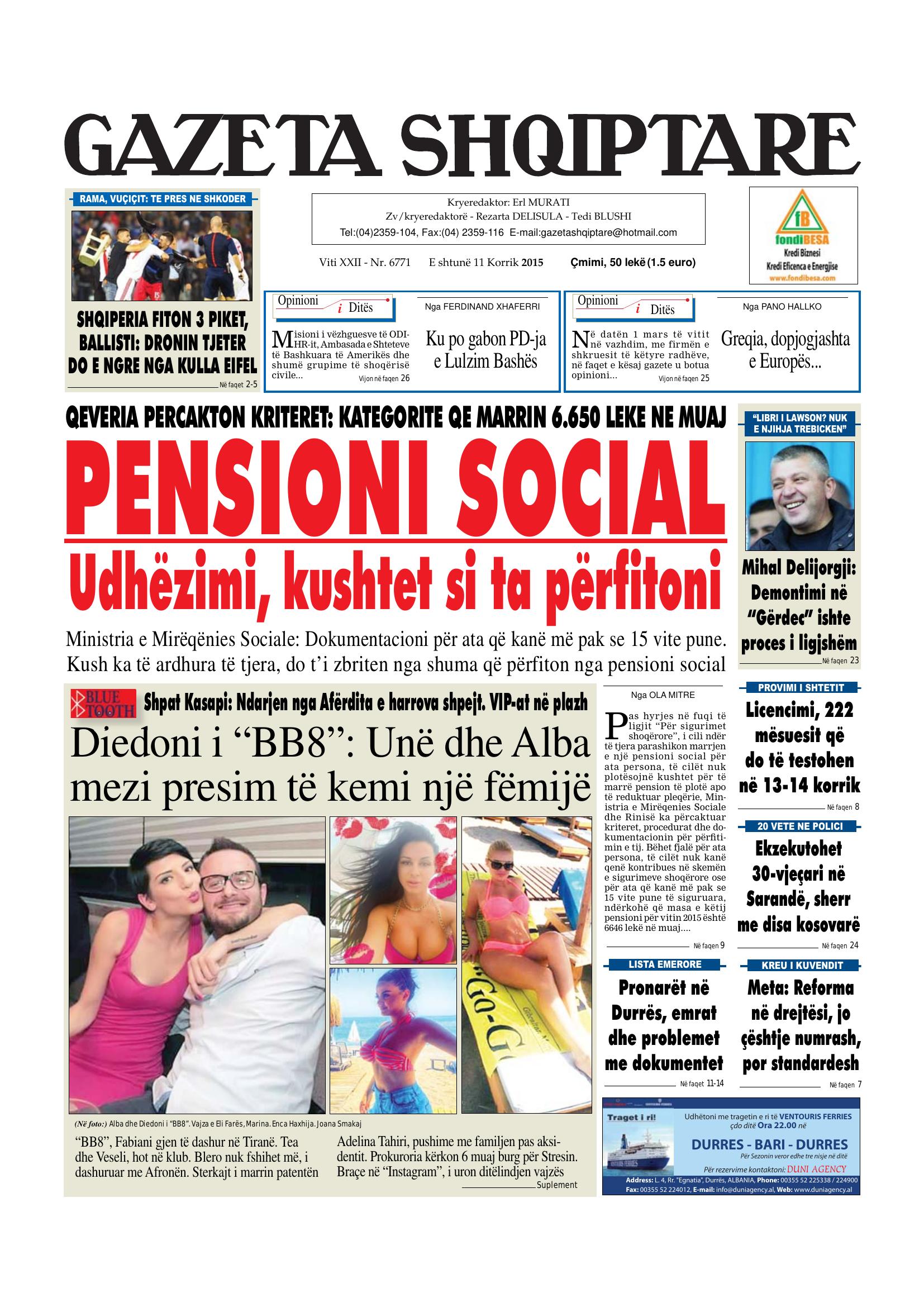 Gazeta Shqiptare 2015-07-11