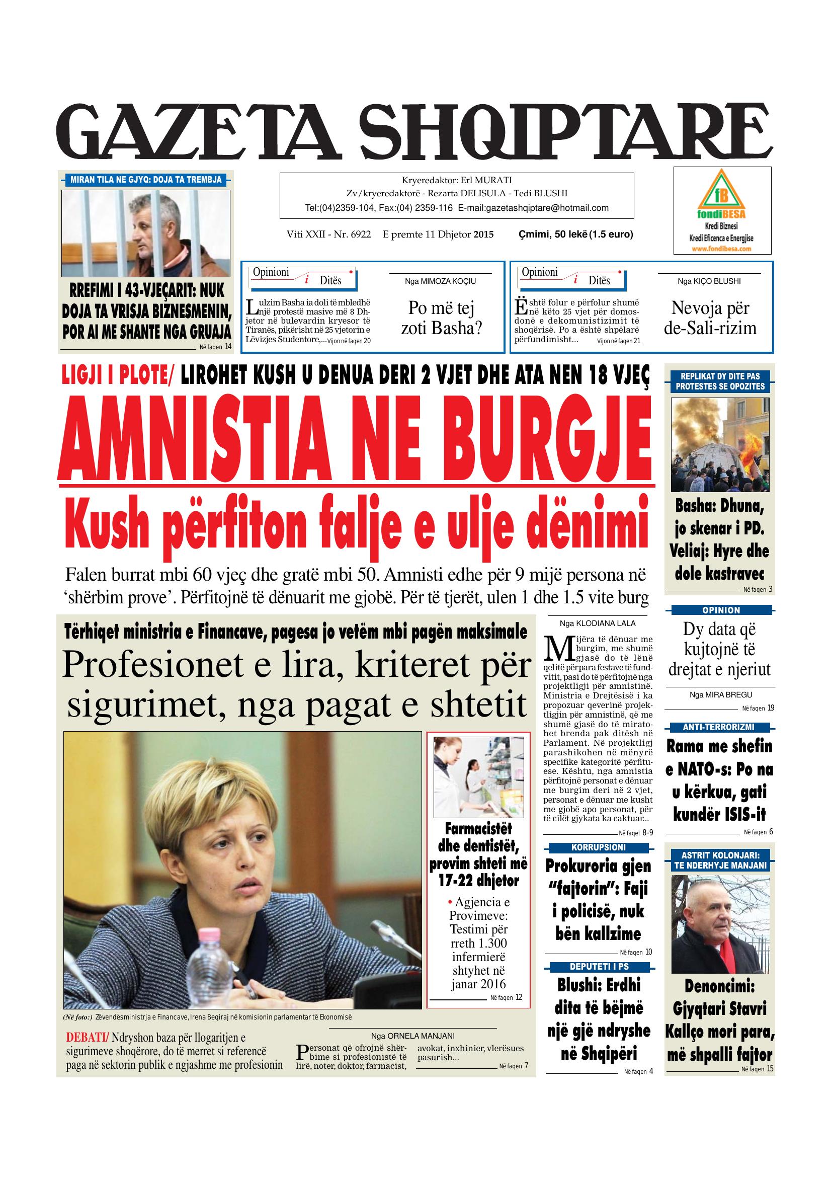 Gazeta Shqiptare 2015-12-11