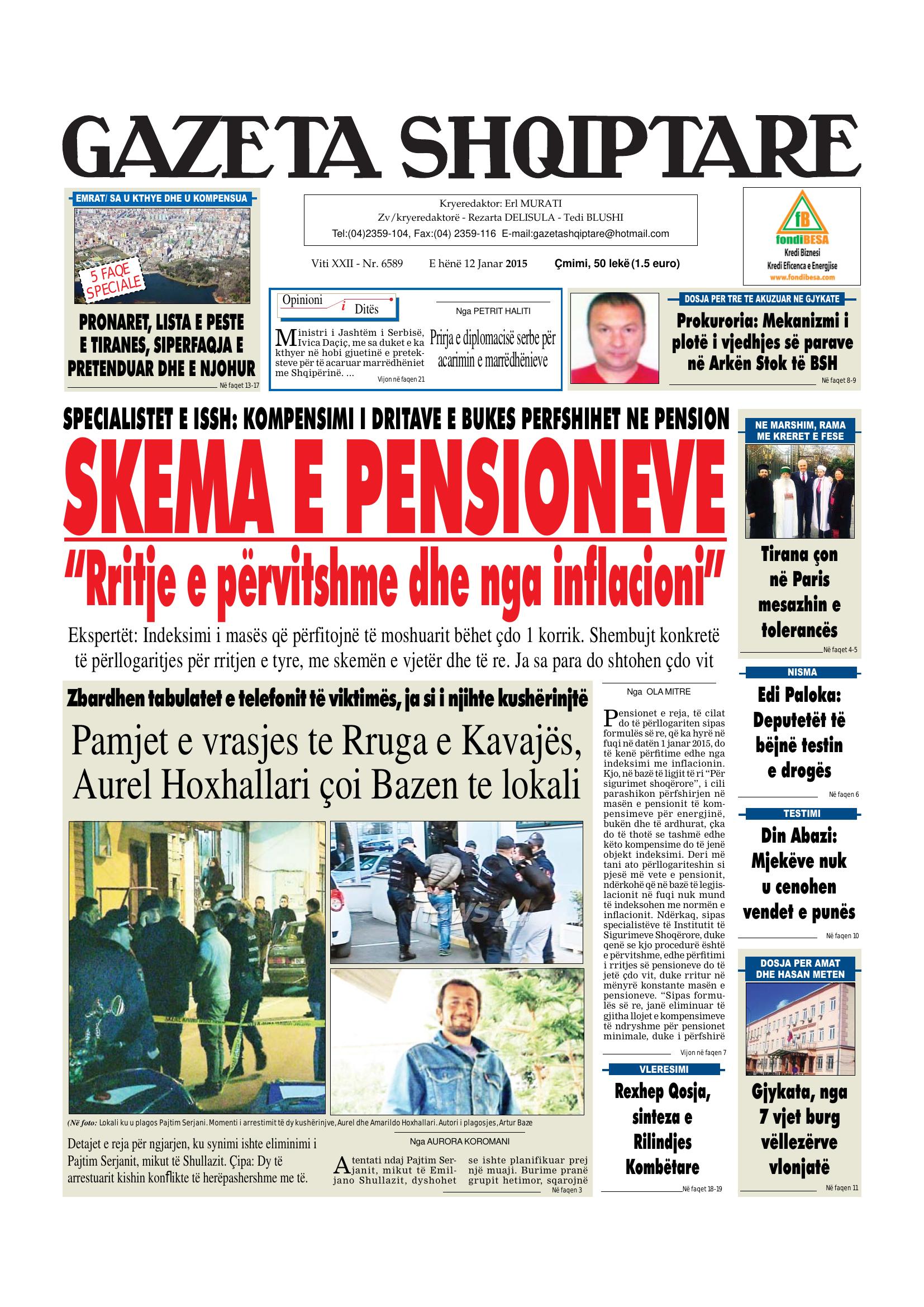 Gazeta Shqiptare 2015-01-12