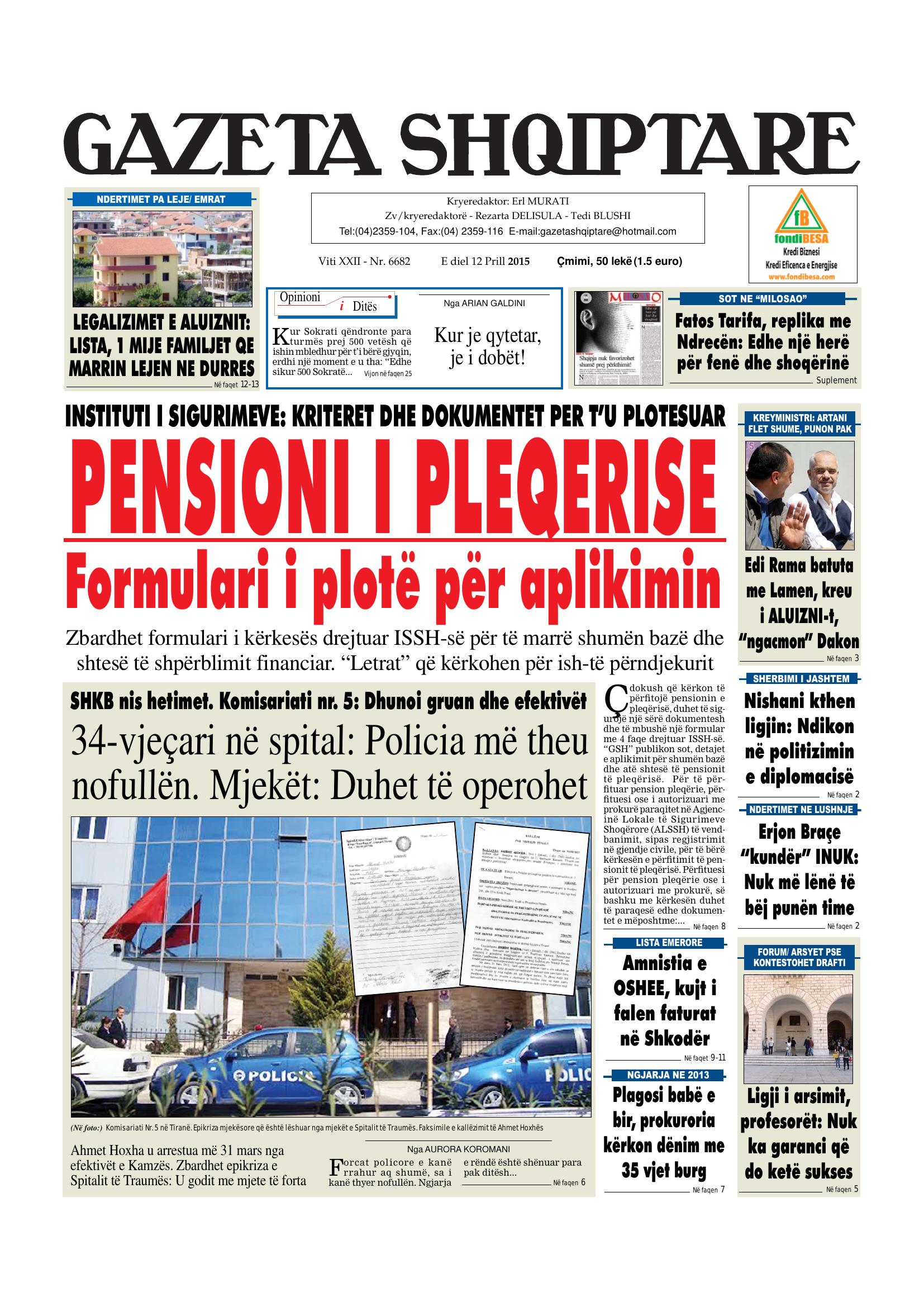Gazeta Shqiptare 2015-04-12