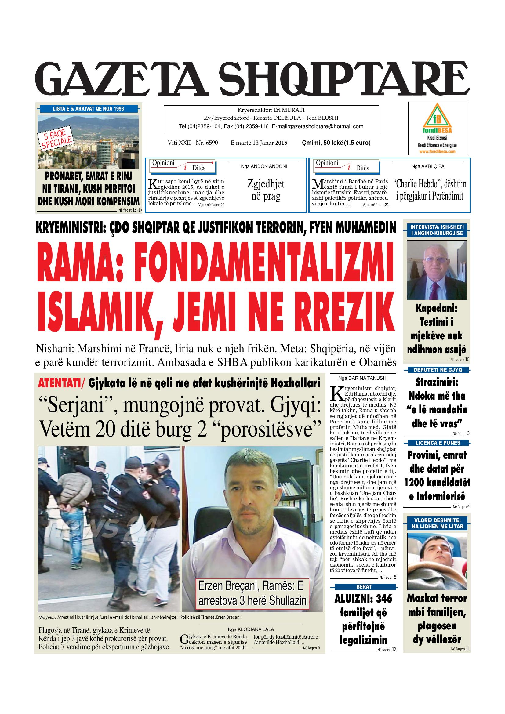 Gazeta Shqiptare 2015-01-13