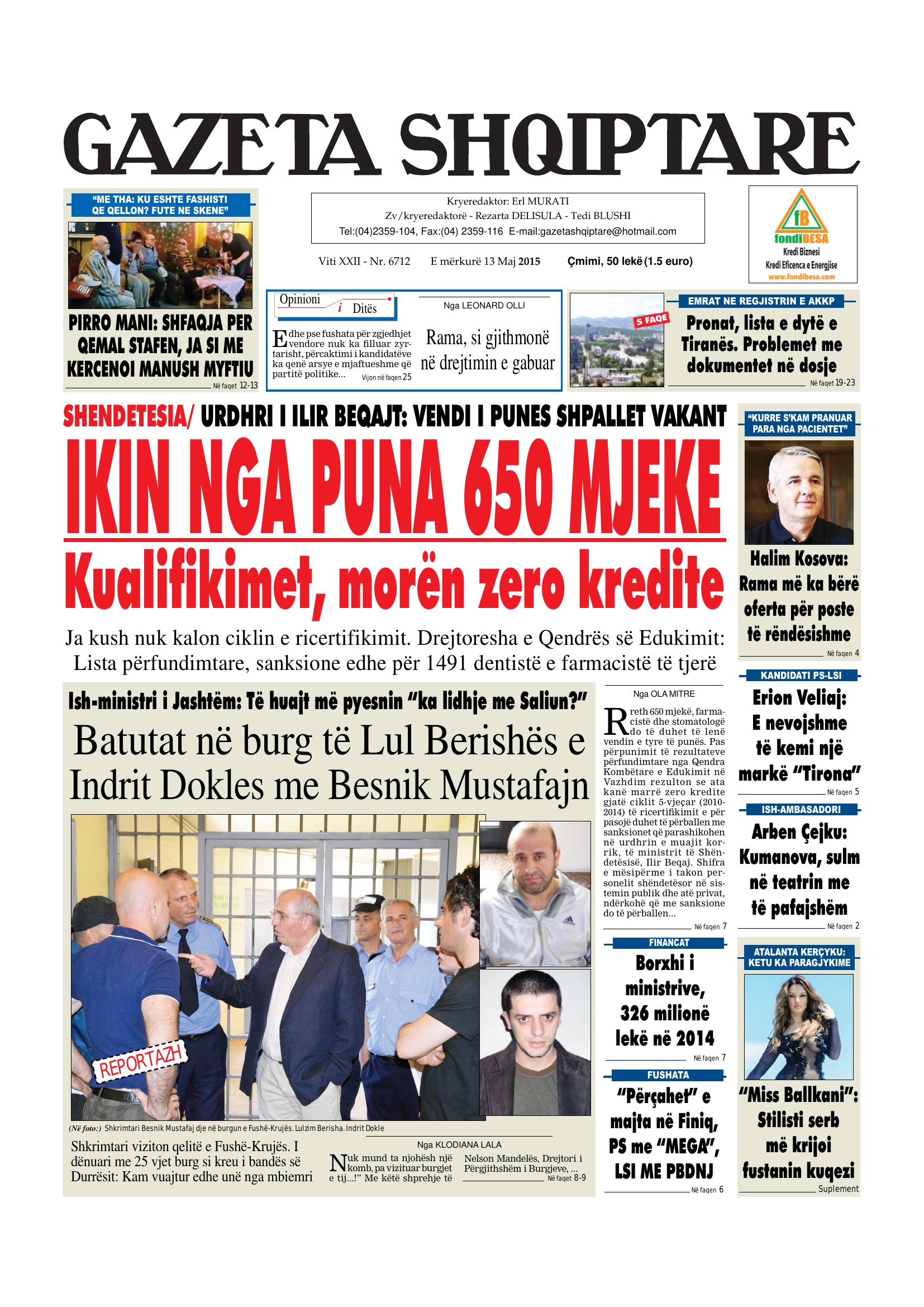 Gazeta Shqiptare 2015-05-13