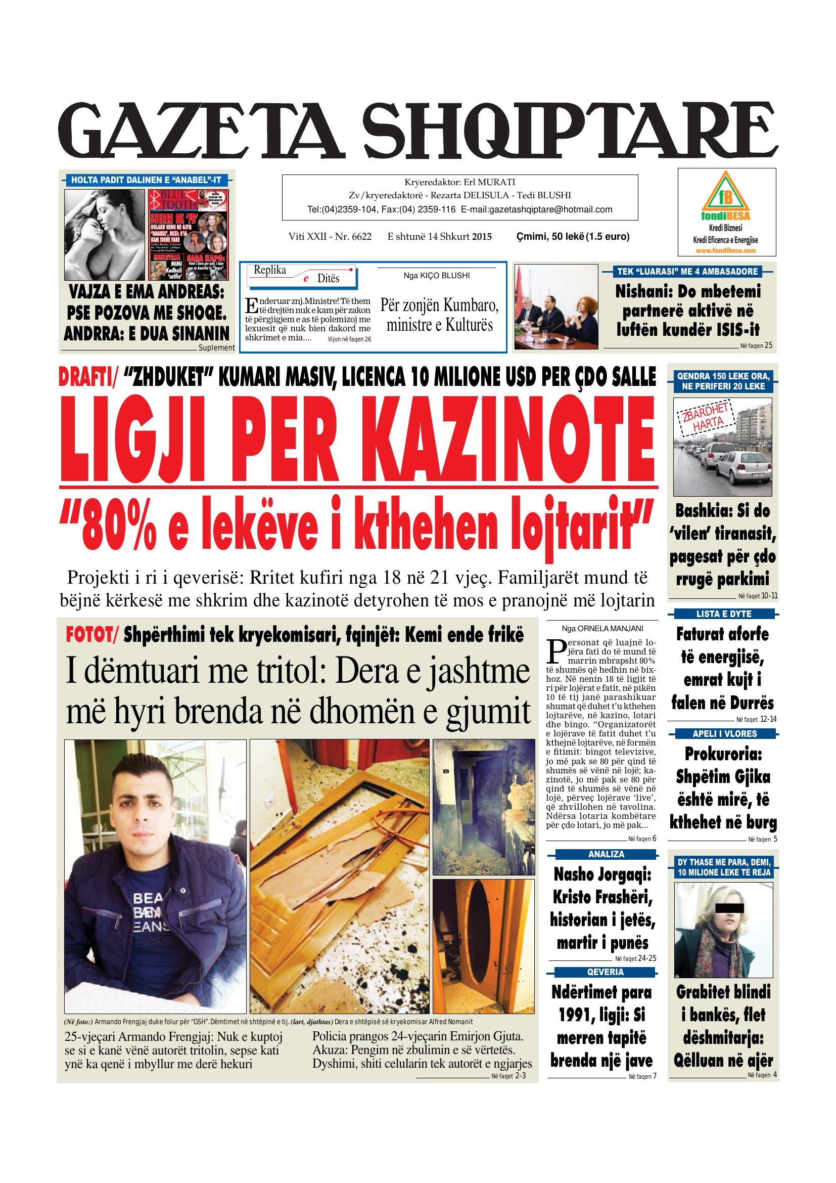 Gazeta Shqiptare 2015-02-14
