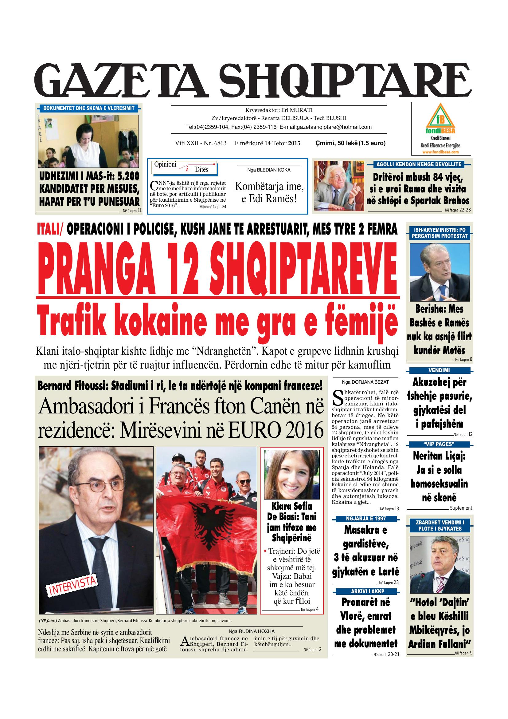 Gazeta Shqiptare 2015-10-14