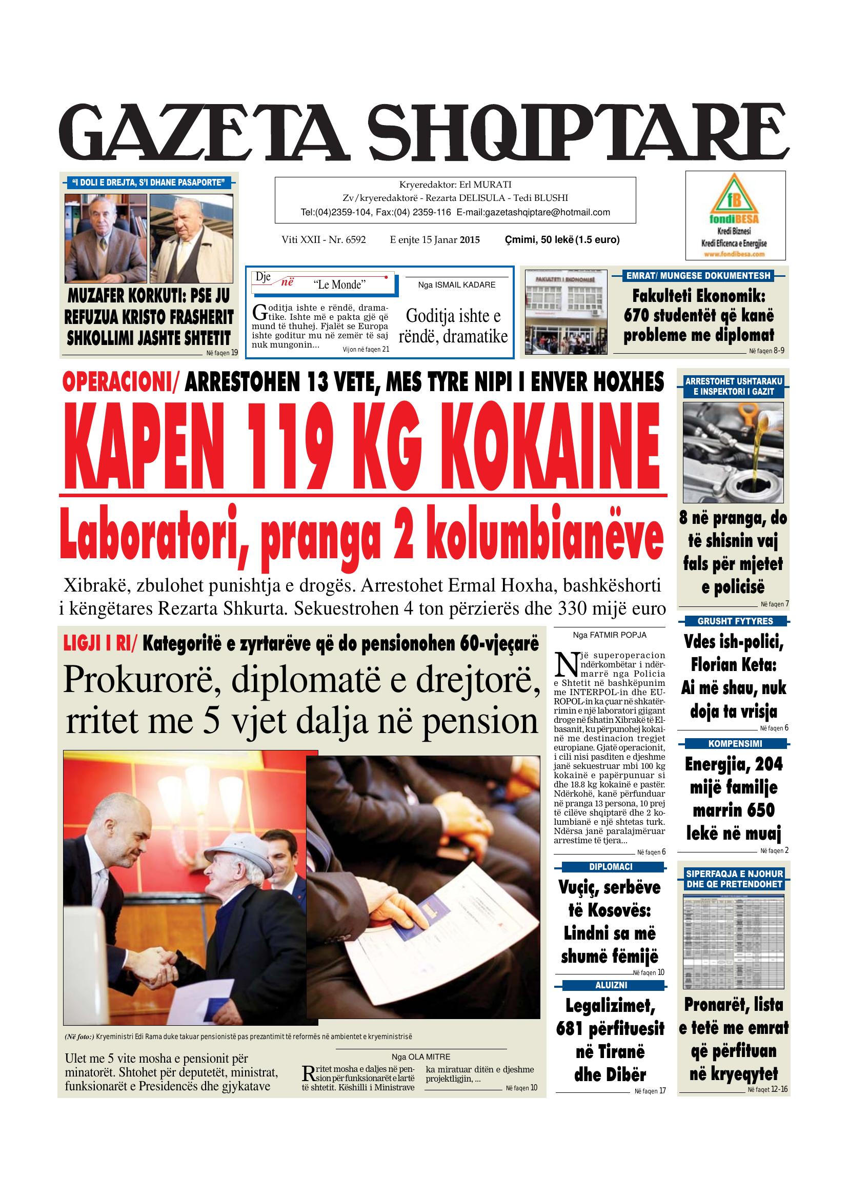 Gazeta Shqiptare 2015-01-15