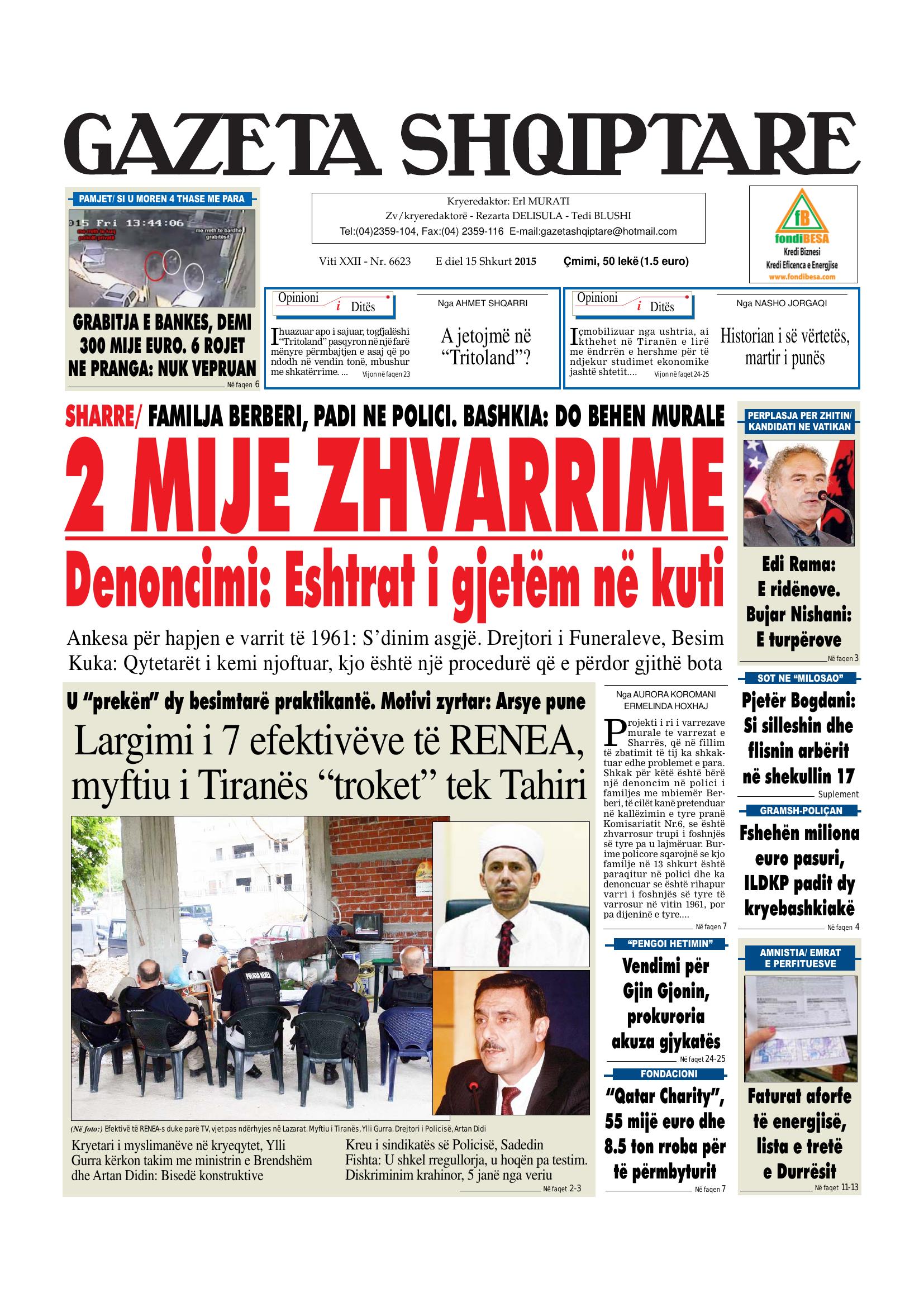 Gazeta Shqiptare 2015-02-15