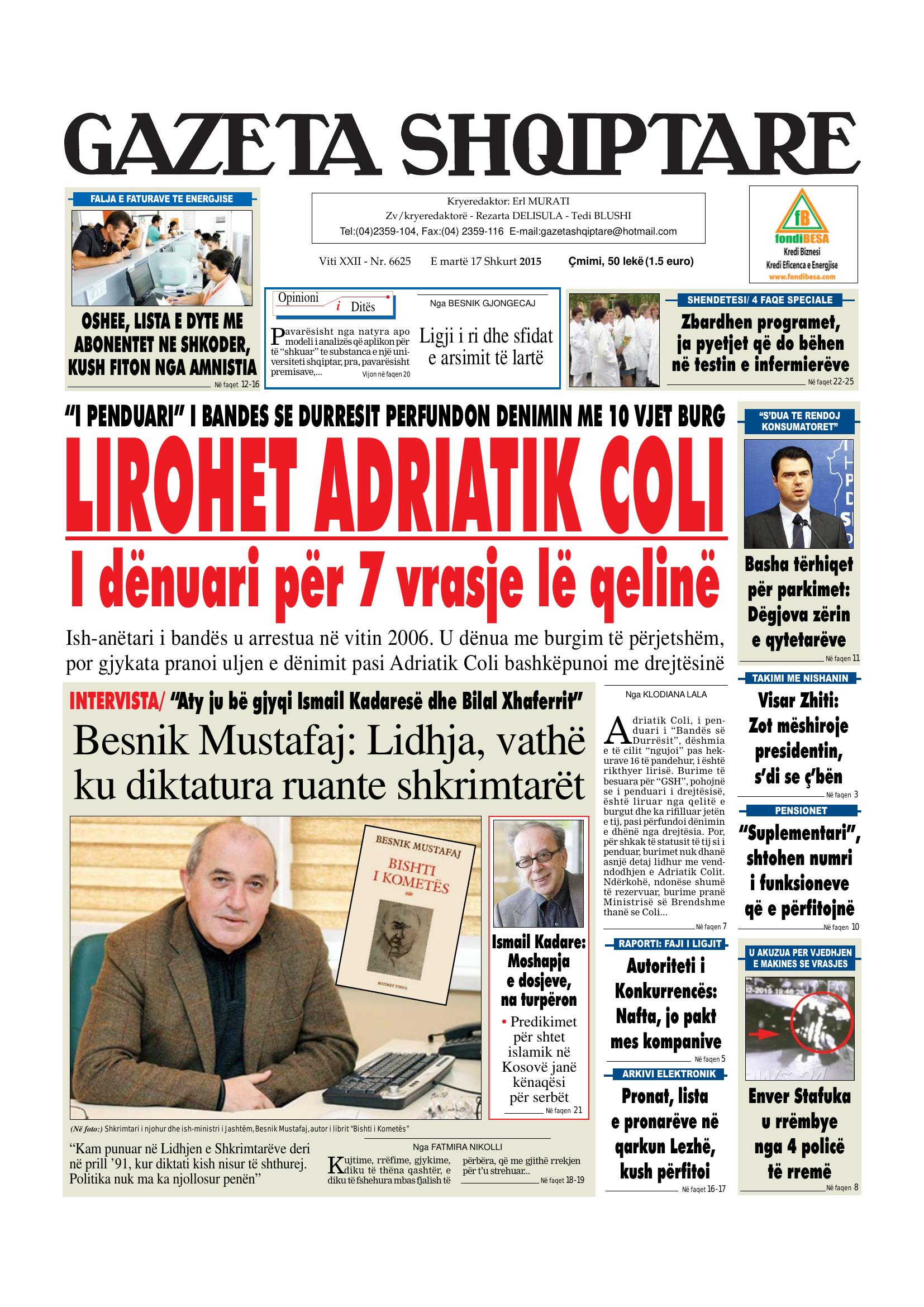 Gazeta Shqiptare 2015-02-17
