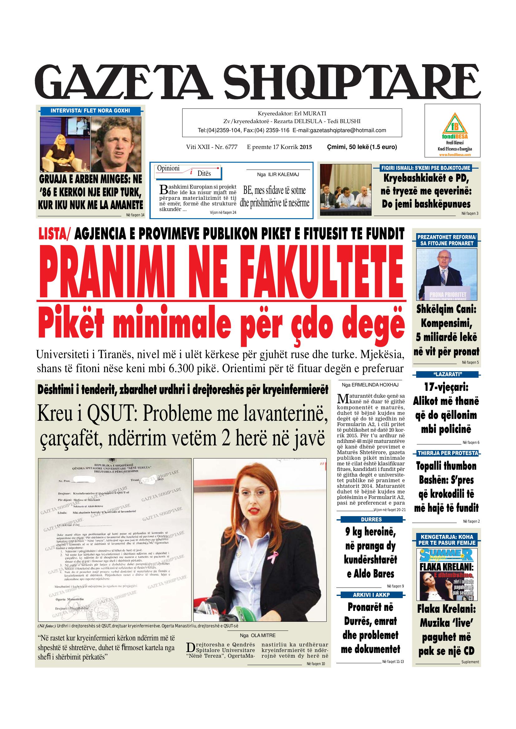 Gazeta Shqiptare 2015-07-17