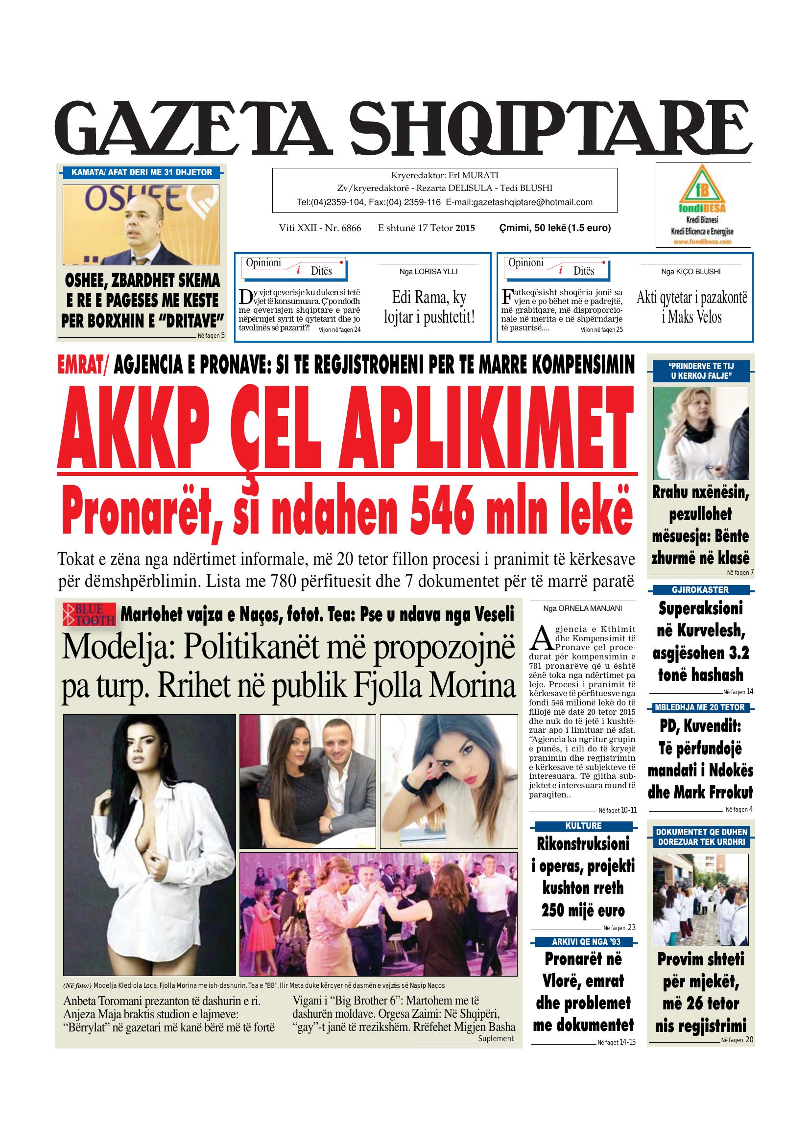 Gazeta Shqiptare 2015-10-17