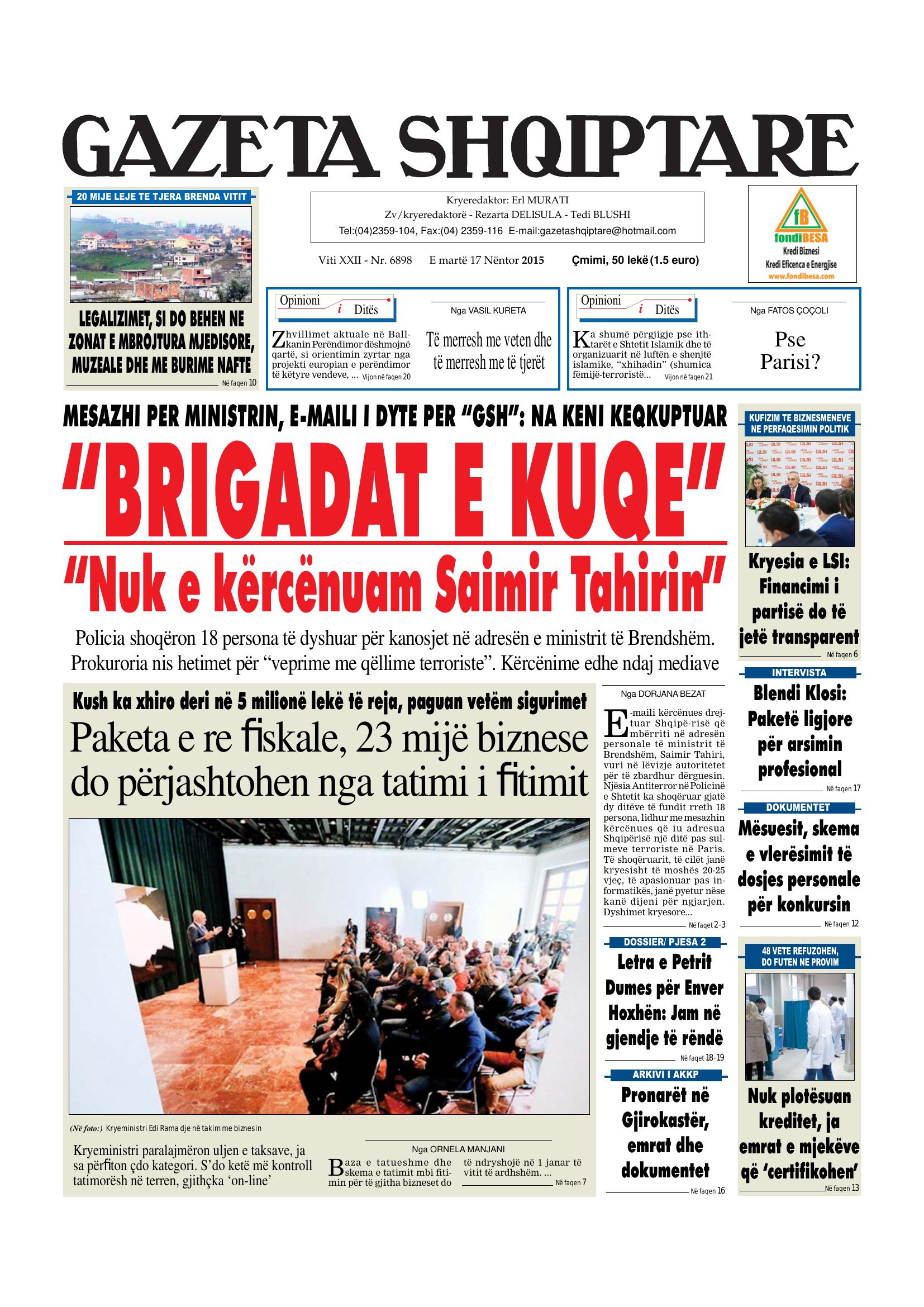 Gazeta Shqiptare 2015-11-17