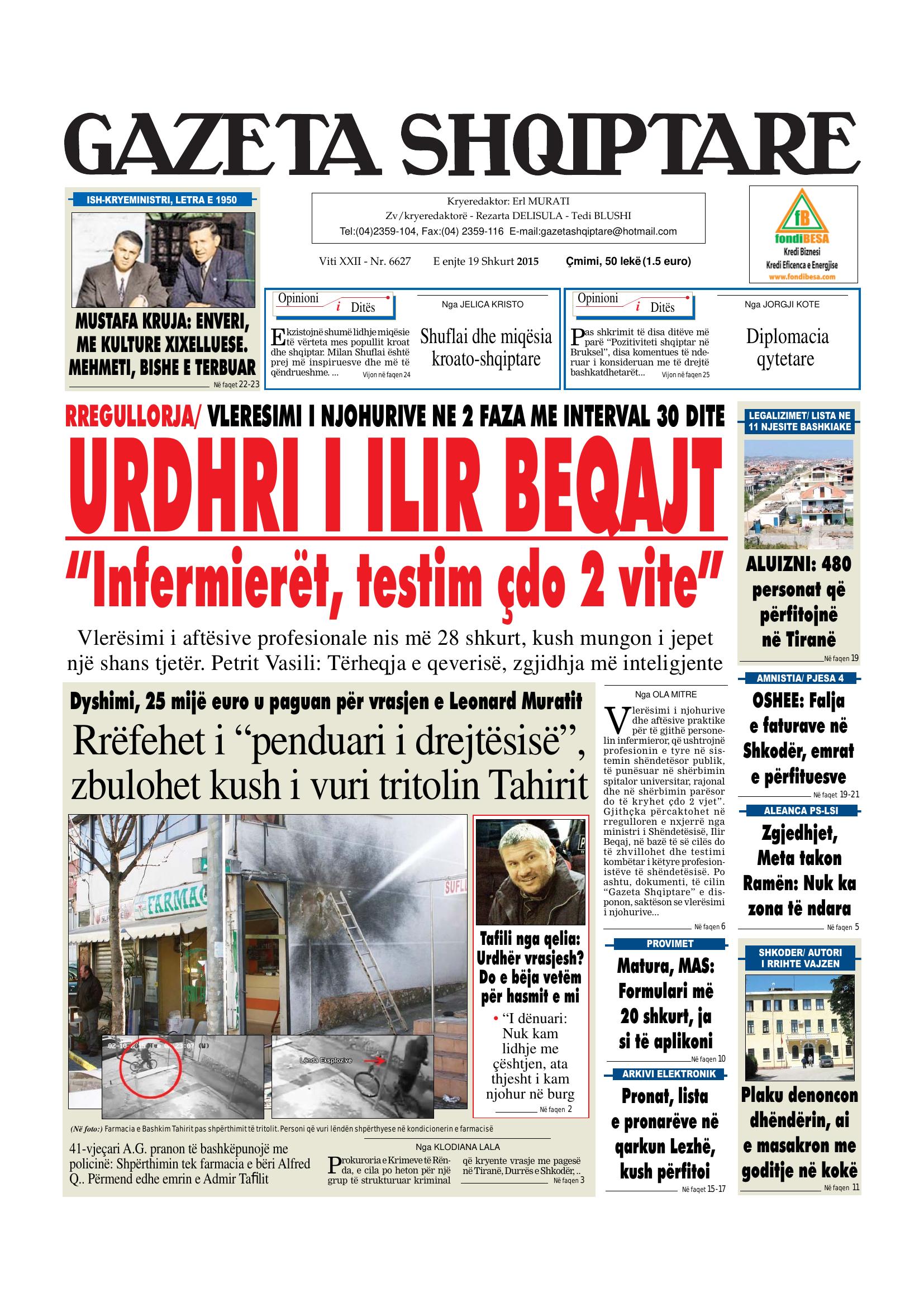 Gazeta Shqiptare 2015-02-19