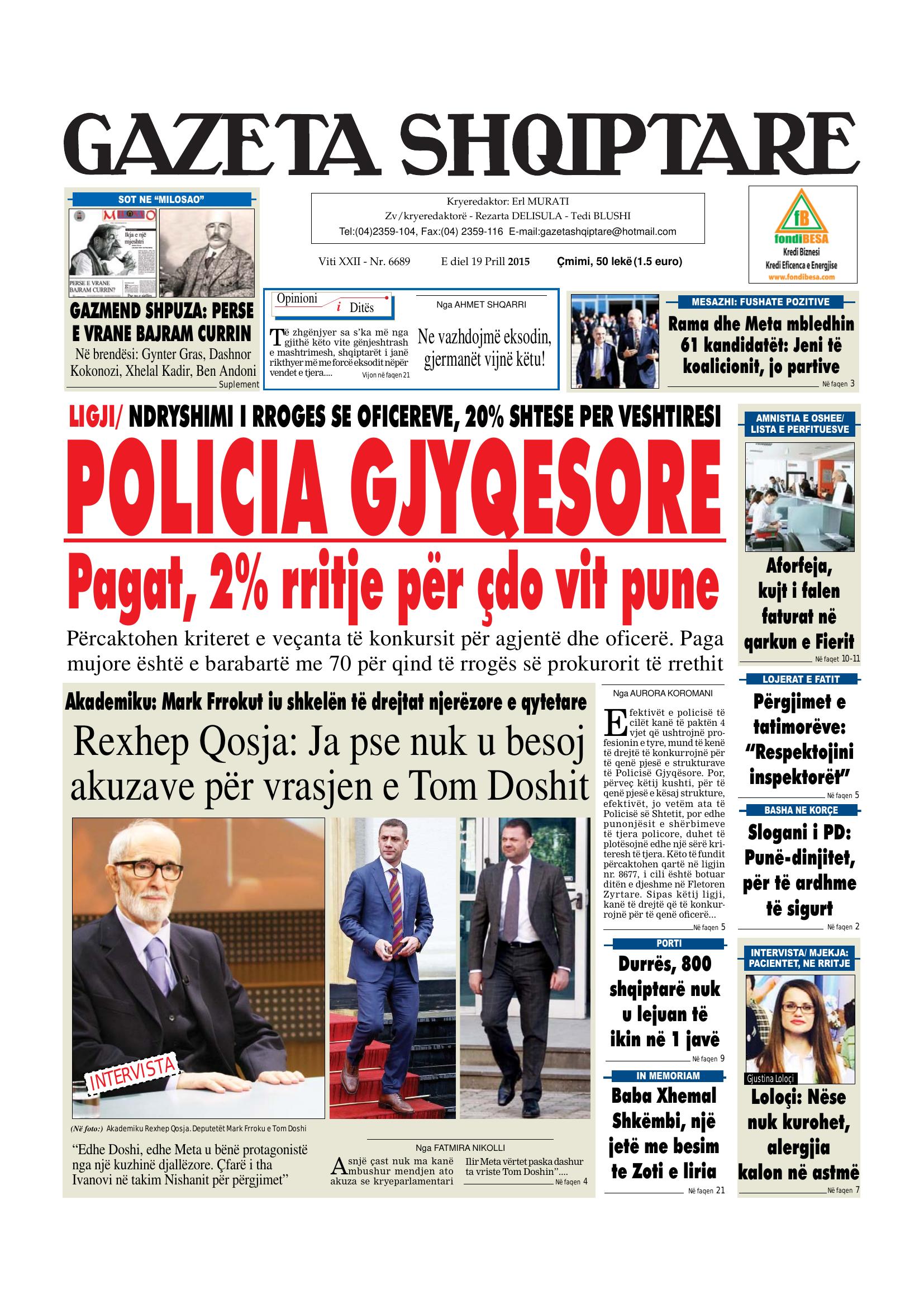 Gazeta Shqiptare 2015-04-19