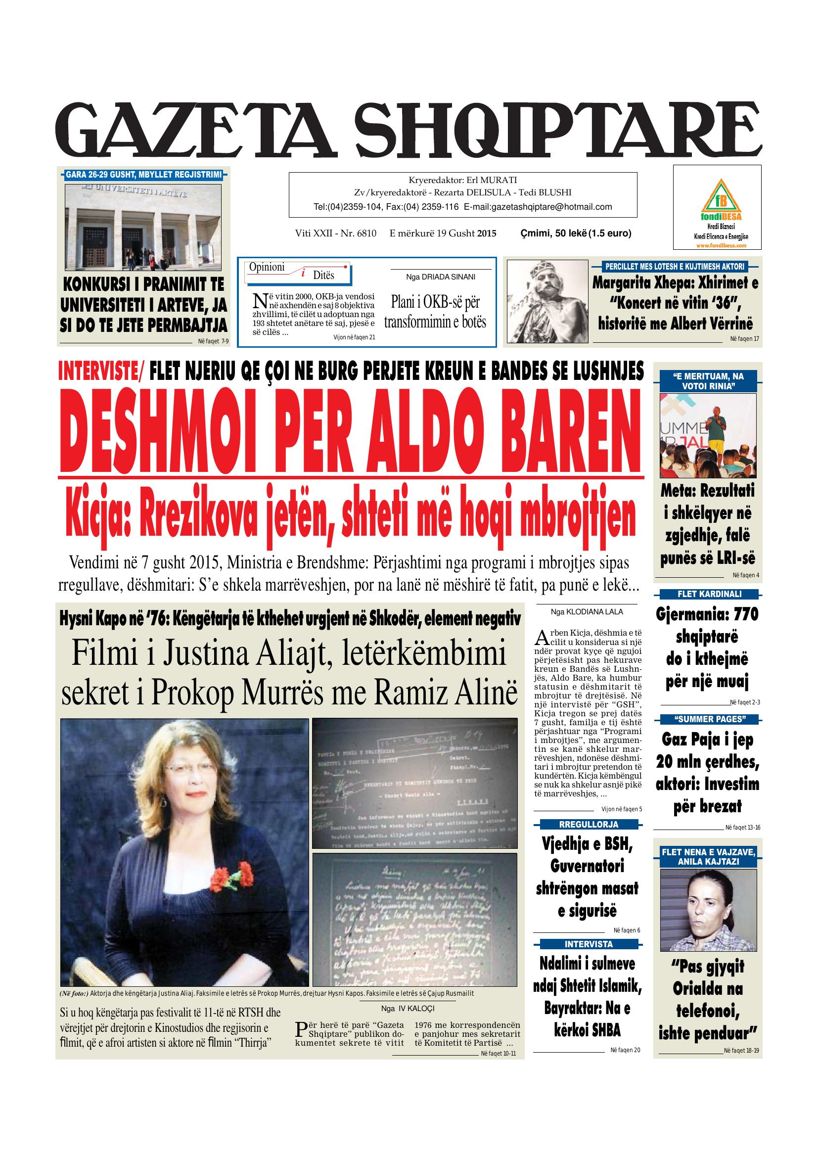 Gazeta Shqiptare 2015-08-19