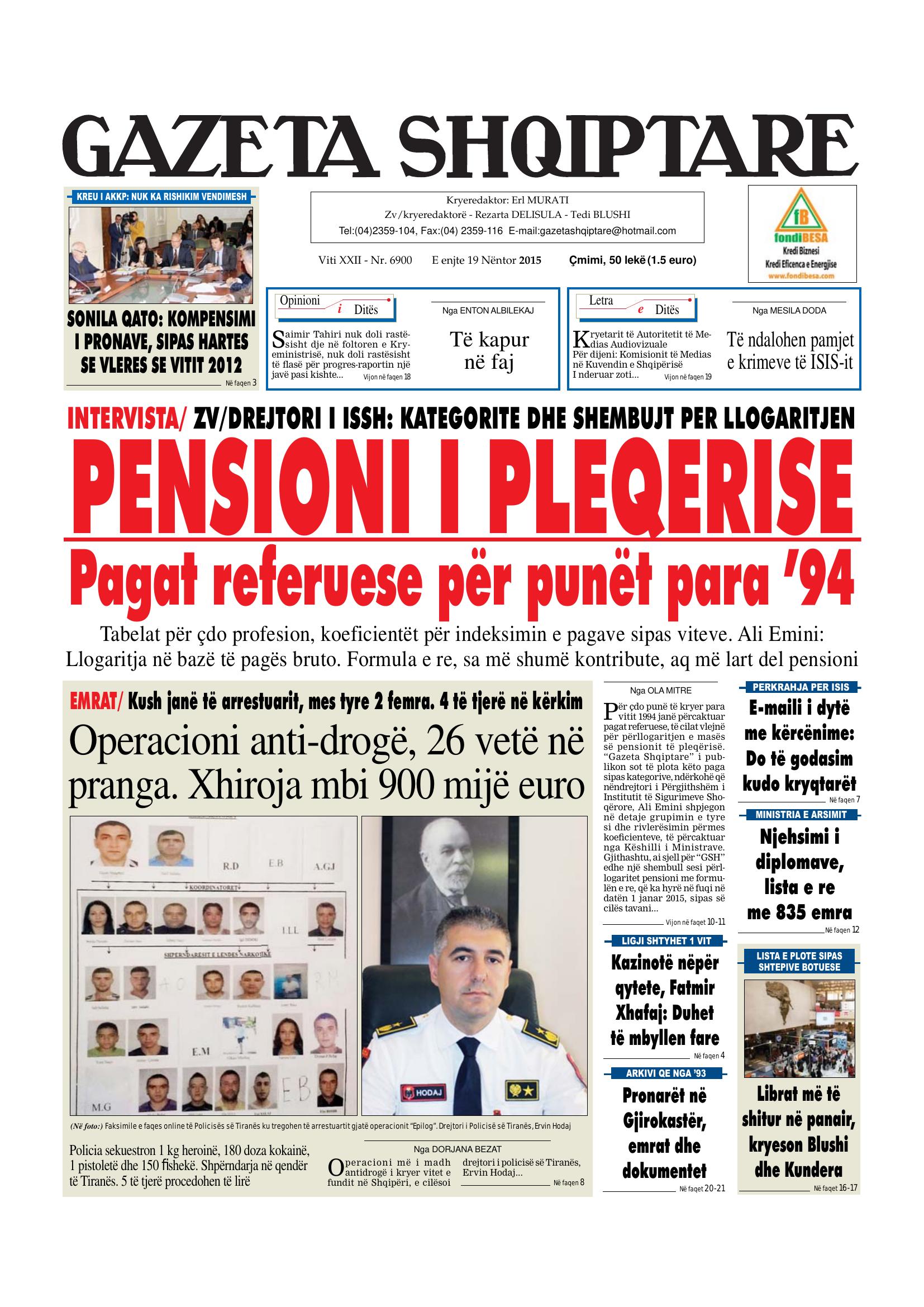 Gazeta Shqiptare 2015-11-19