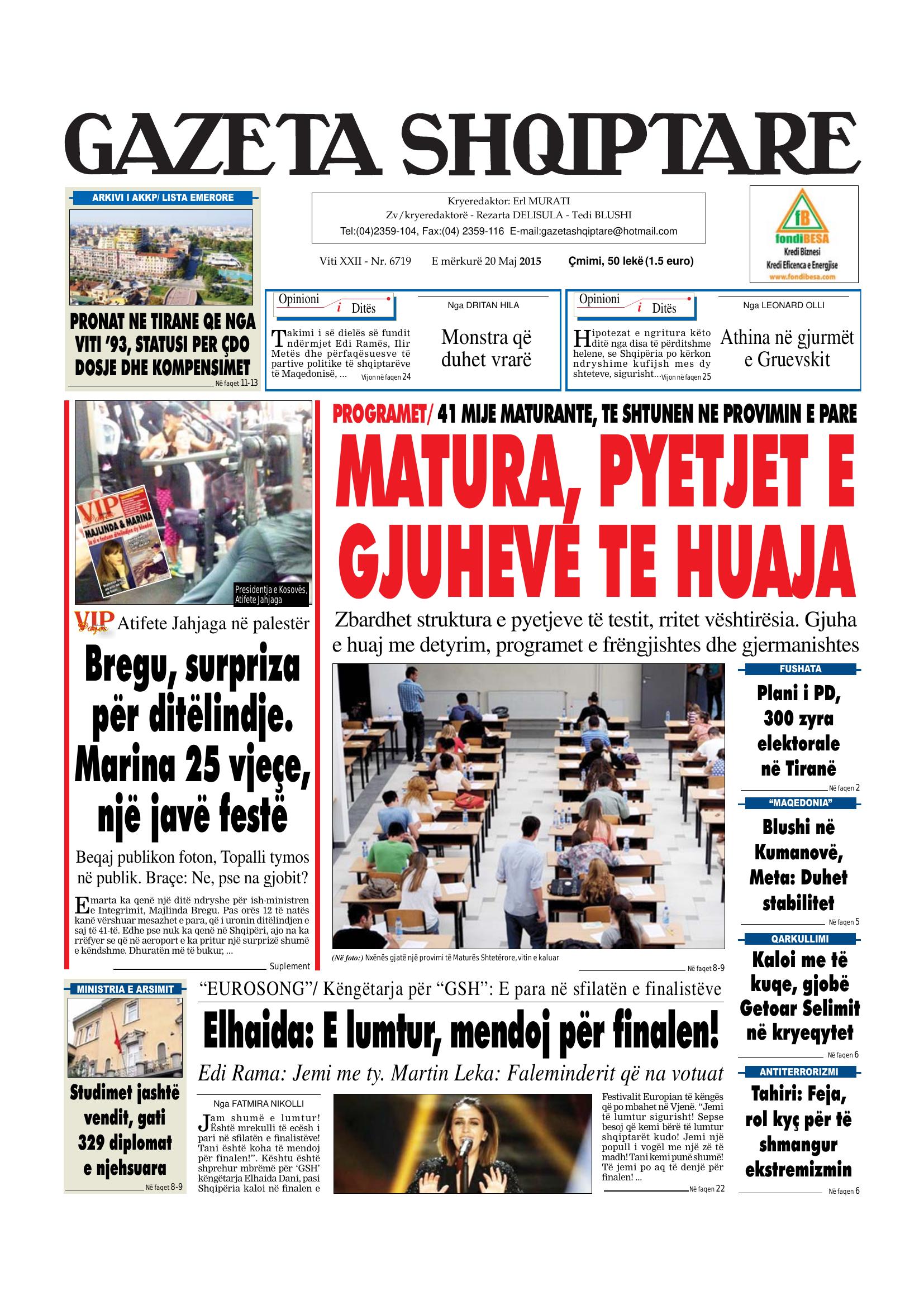 Gazeta Shqiptare 2015-05-20