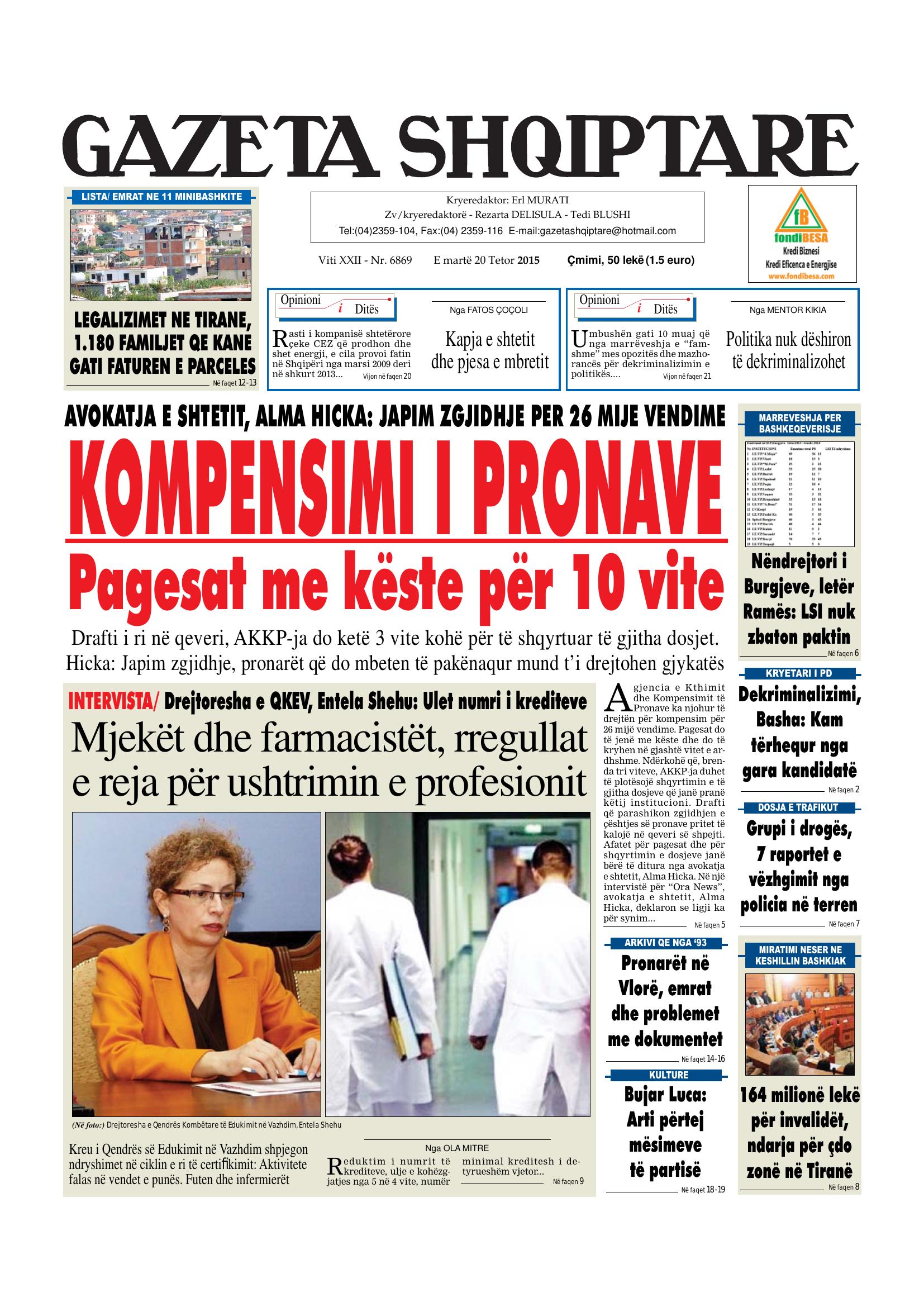 Gazeta Shqiptare 2015-10-20