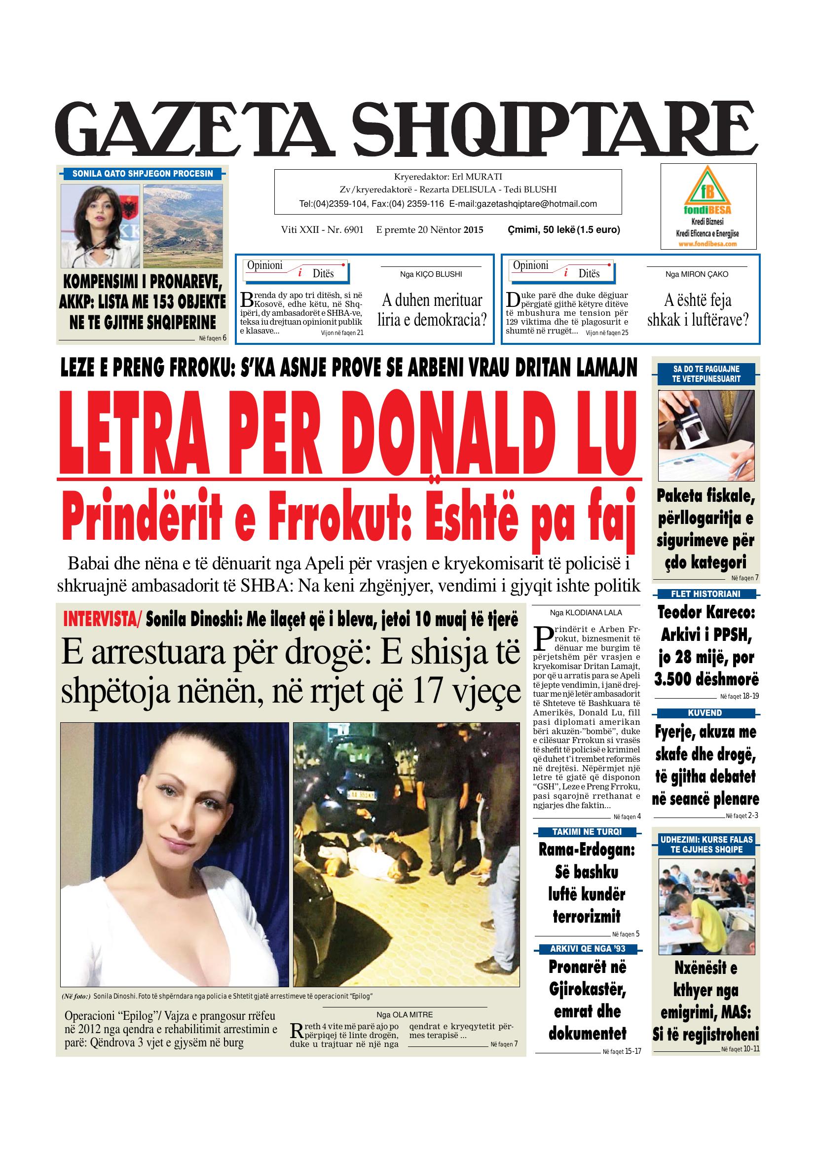 Gazeta Shqiptare 2015-11-20