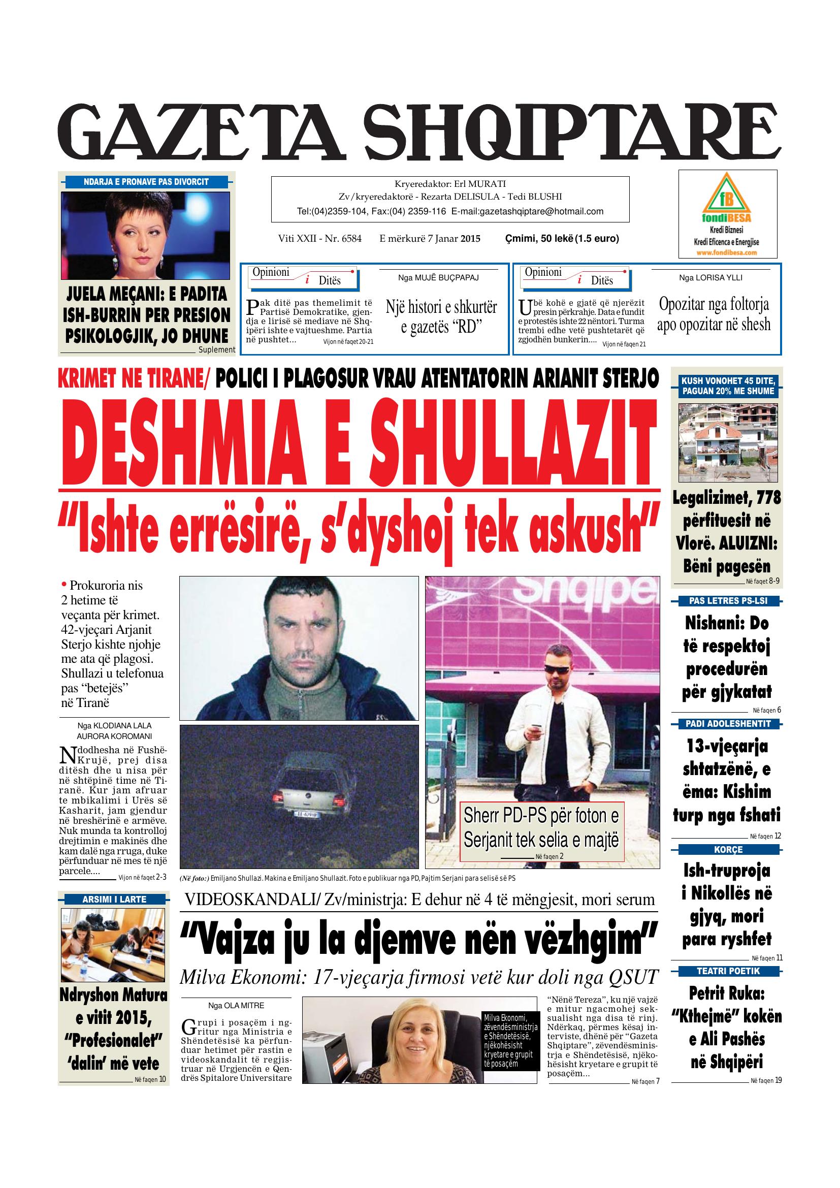 Gazeta Shqiptare 2015-01-07