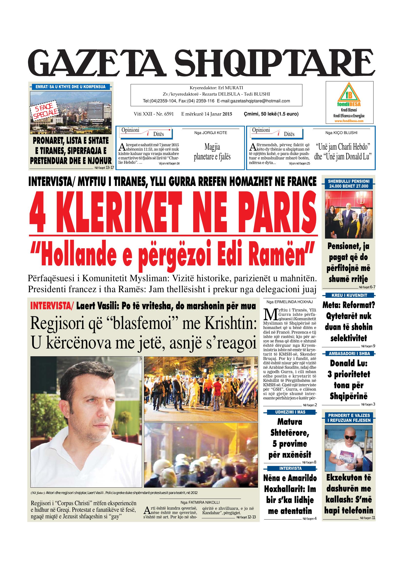 Gazeta Shqiptare 2015-01-14
