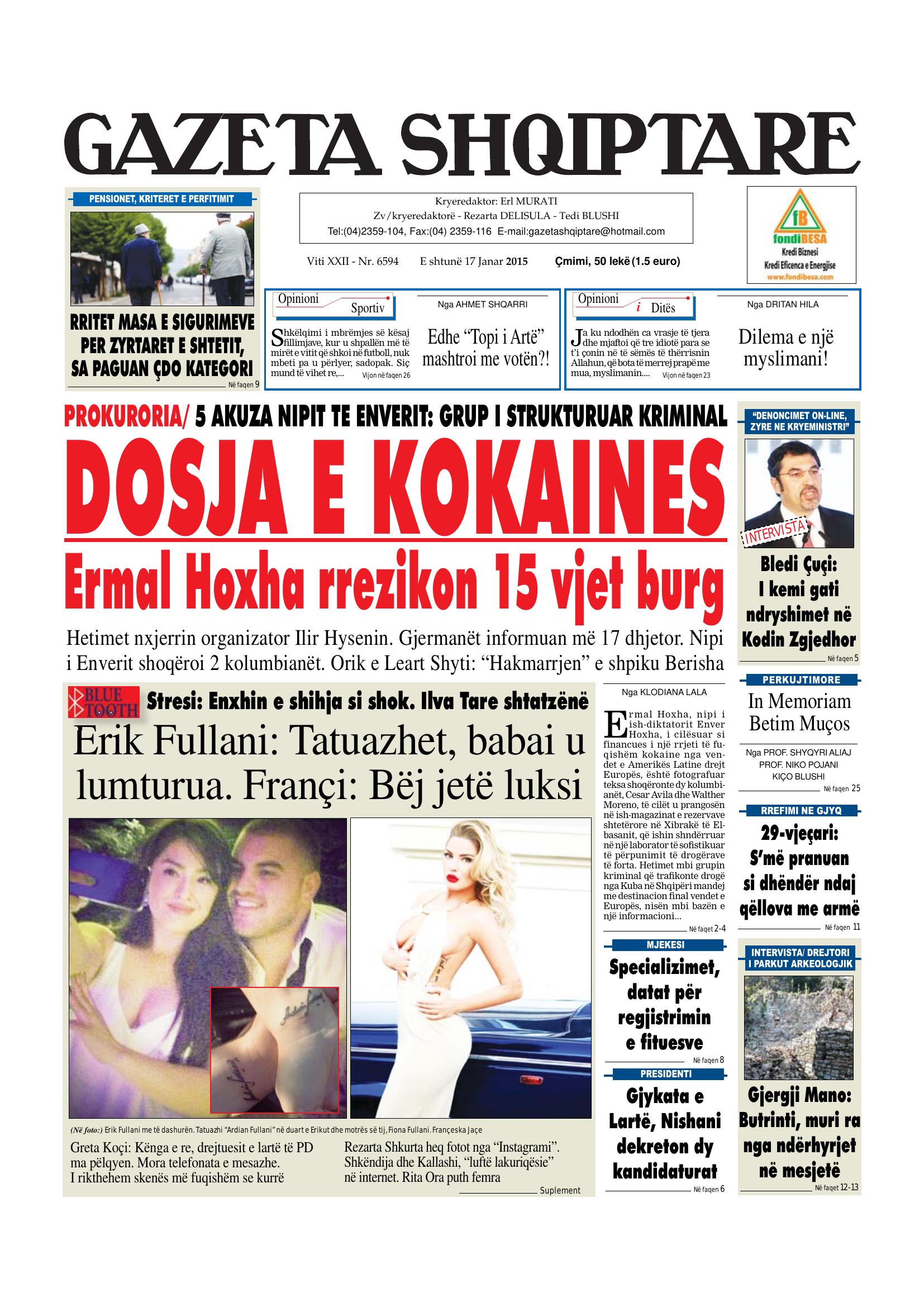 Gazeta Shqiptare 2015-01-17