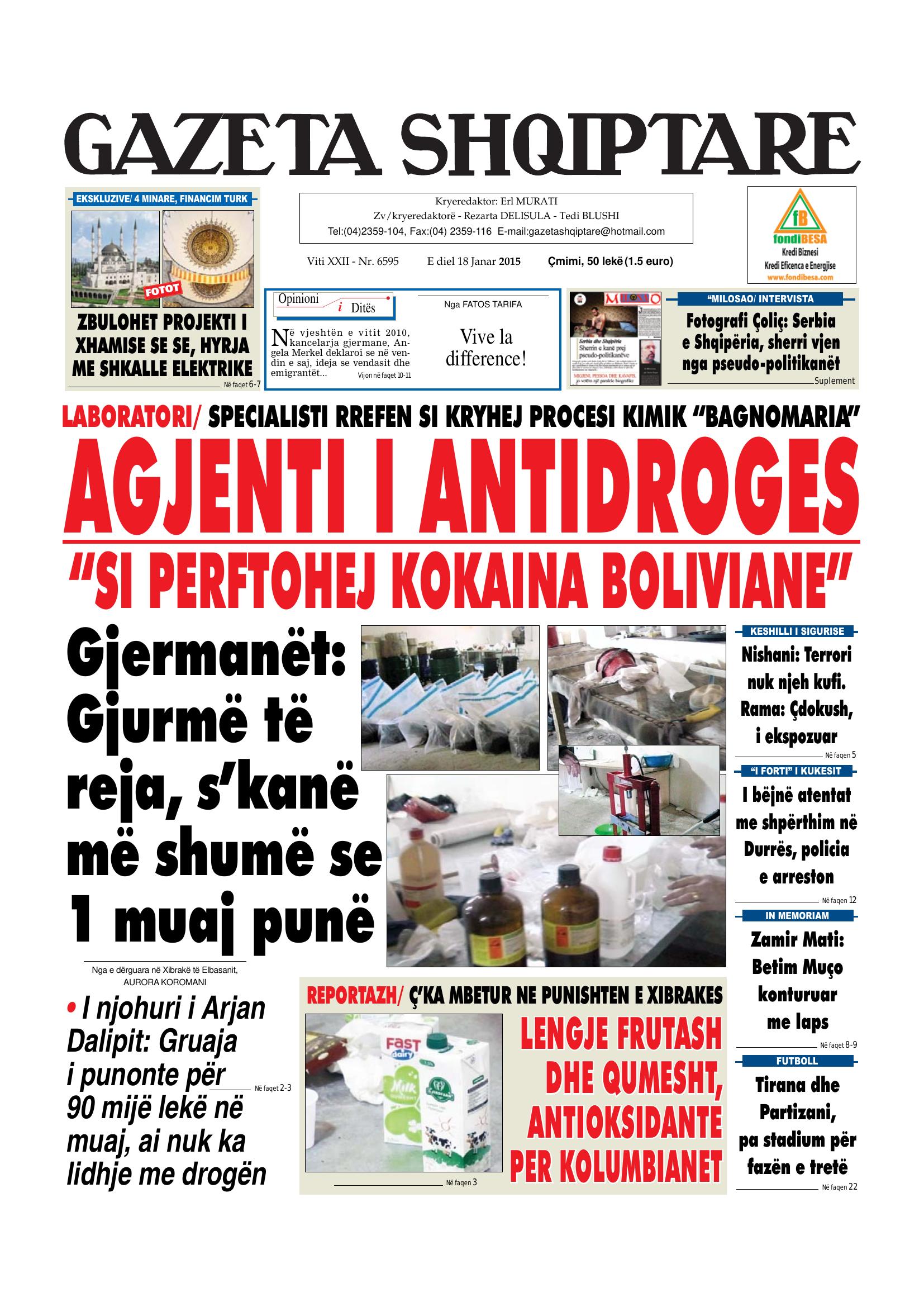 Gazeta Shqiptare 2015-01-18