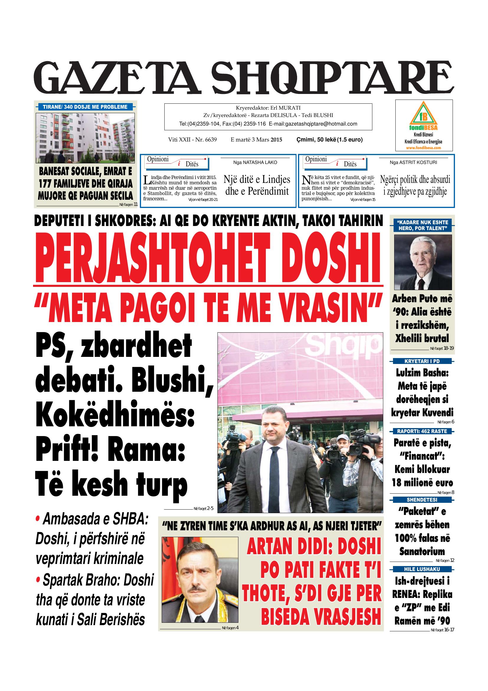 Gazeta Shqiptare 2015-03-03