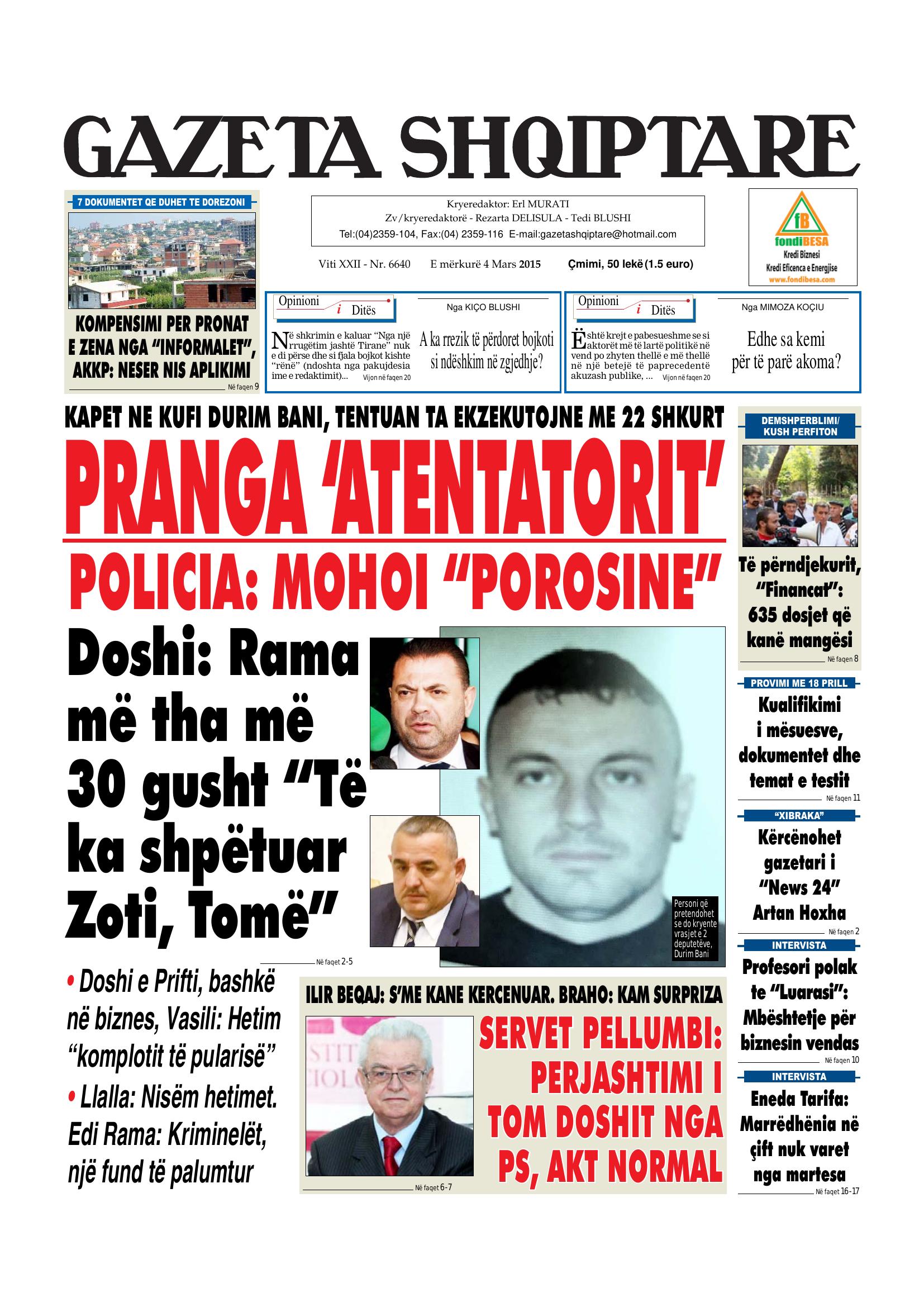 Gazeta Shqiptare 2015-03-04