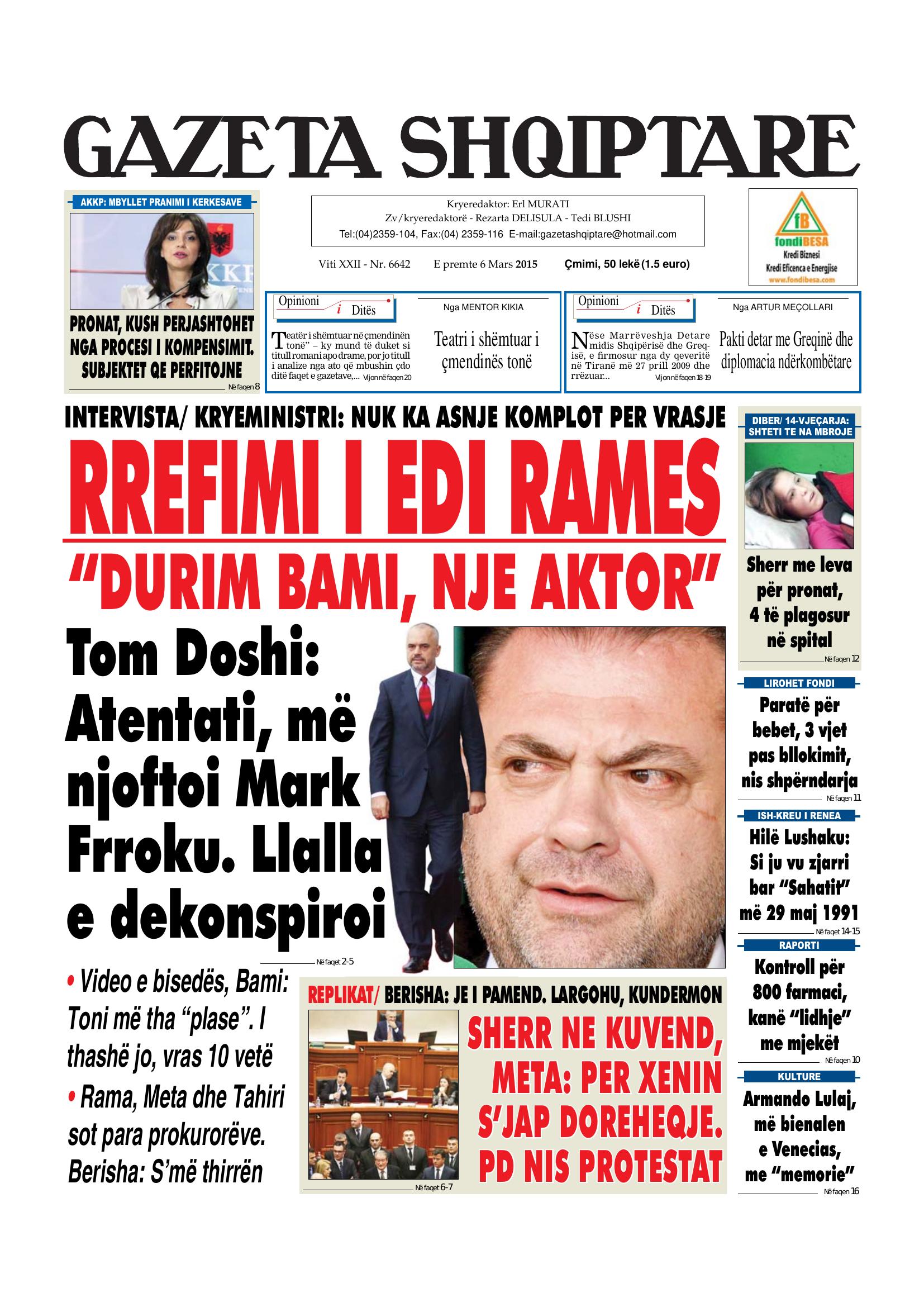 Gazeta Shqiptare 2015-03-06