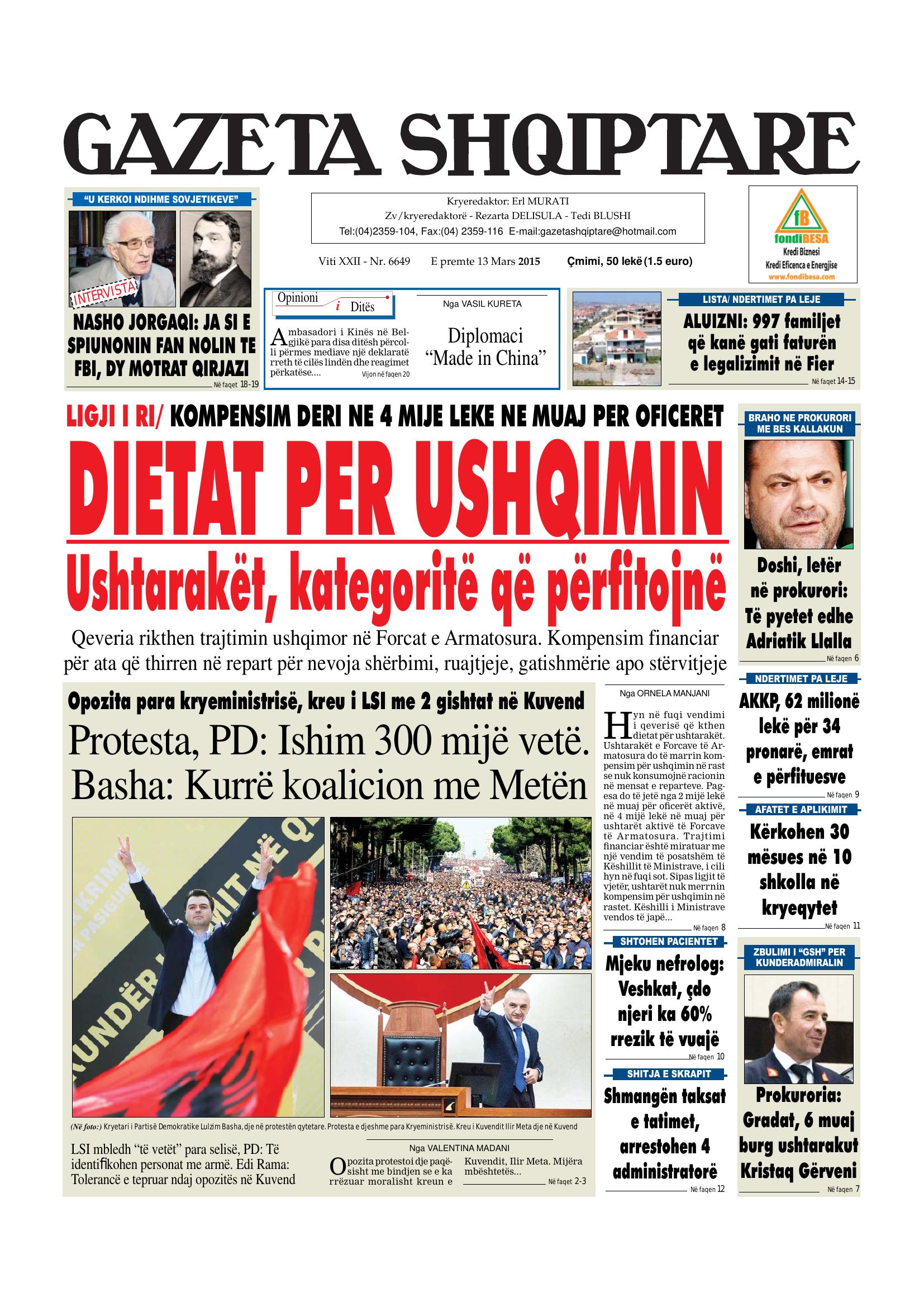 Gazeta Shqiptare 2015-03-13