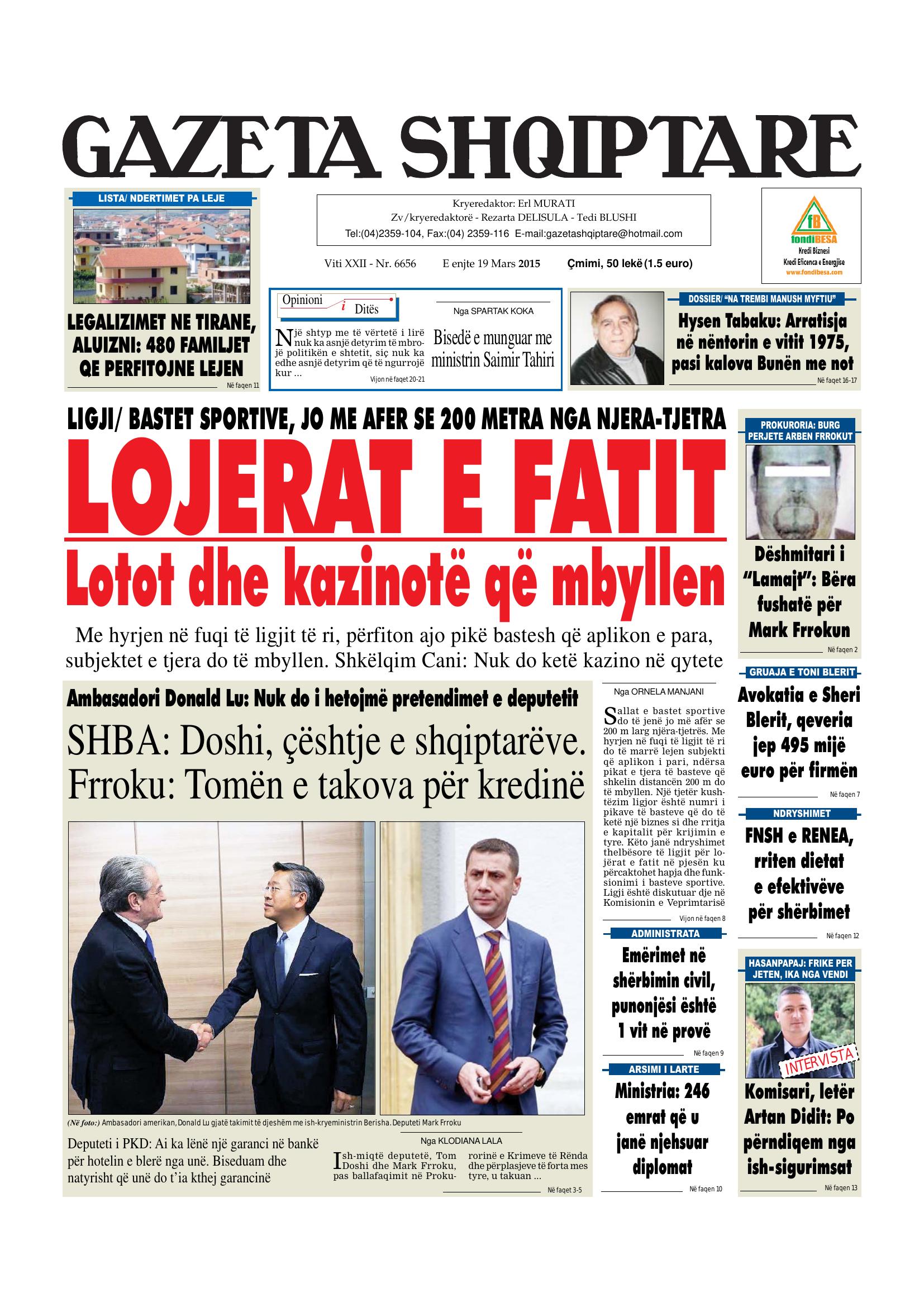 Gazeta Shqiptare 2015-03-19