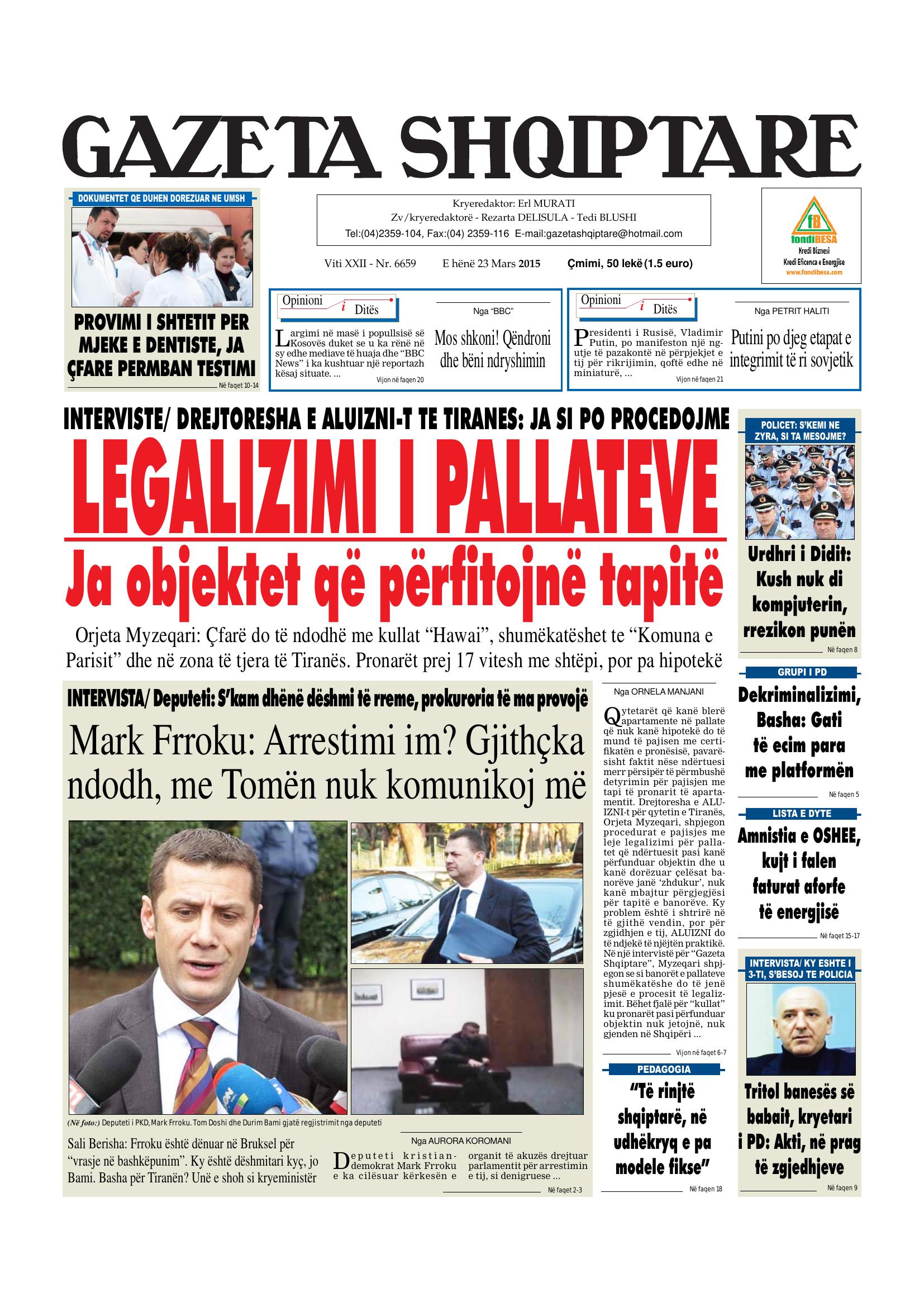 Gazeta Shqiptare 2015-03-23