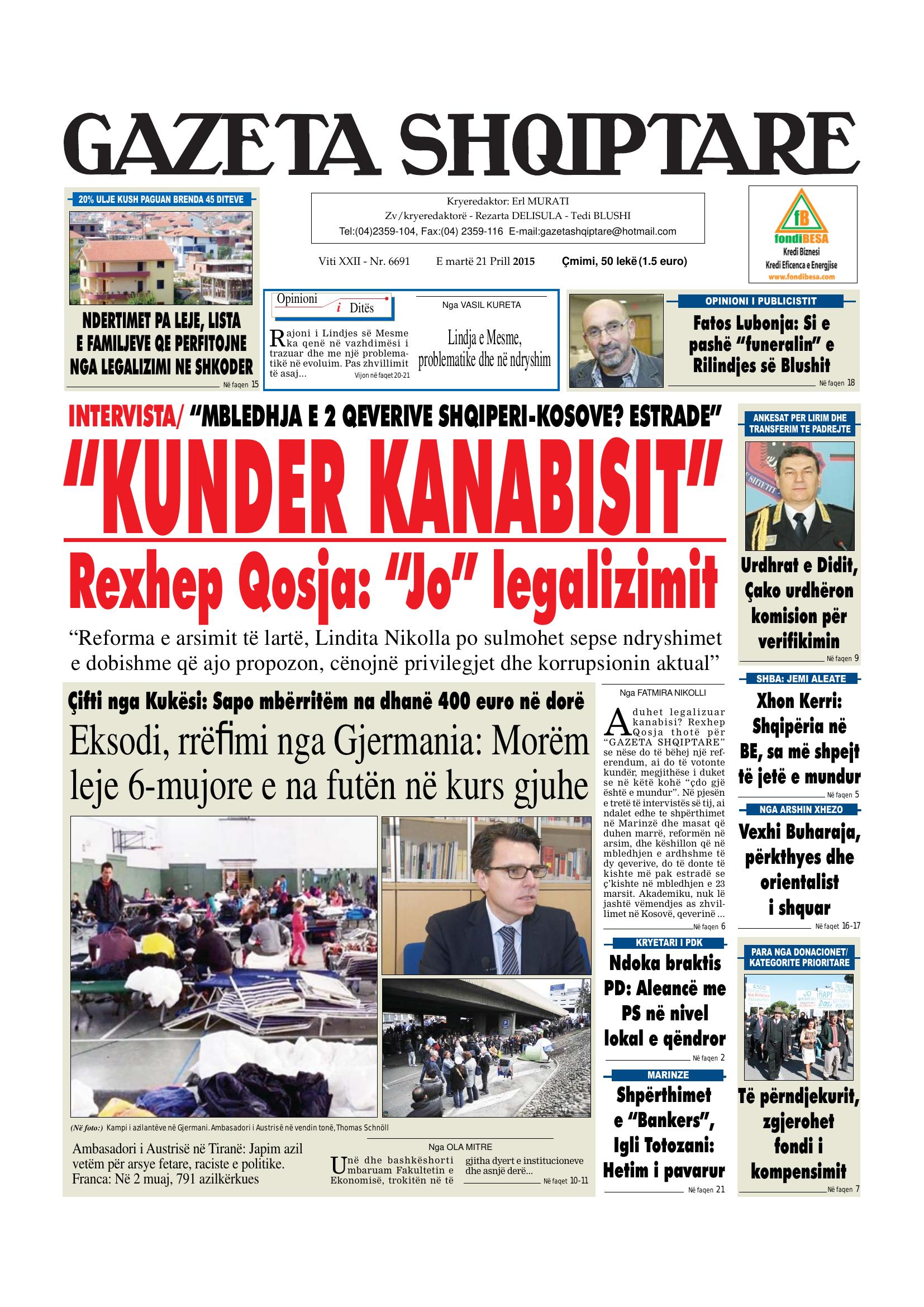 Gazeta Shqiptare 2015-04-21