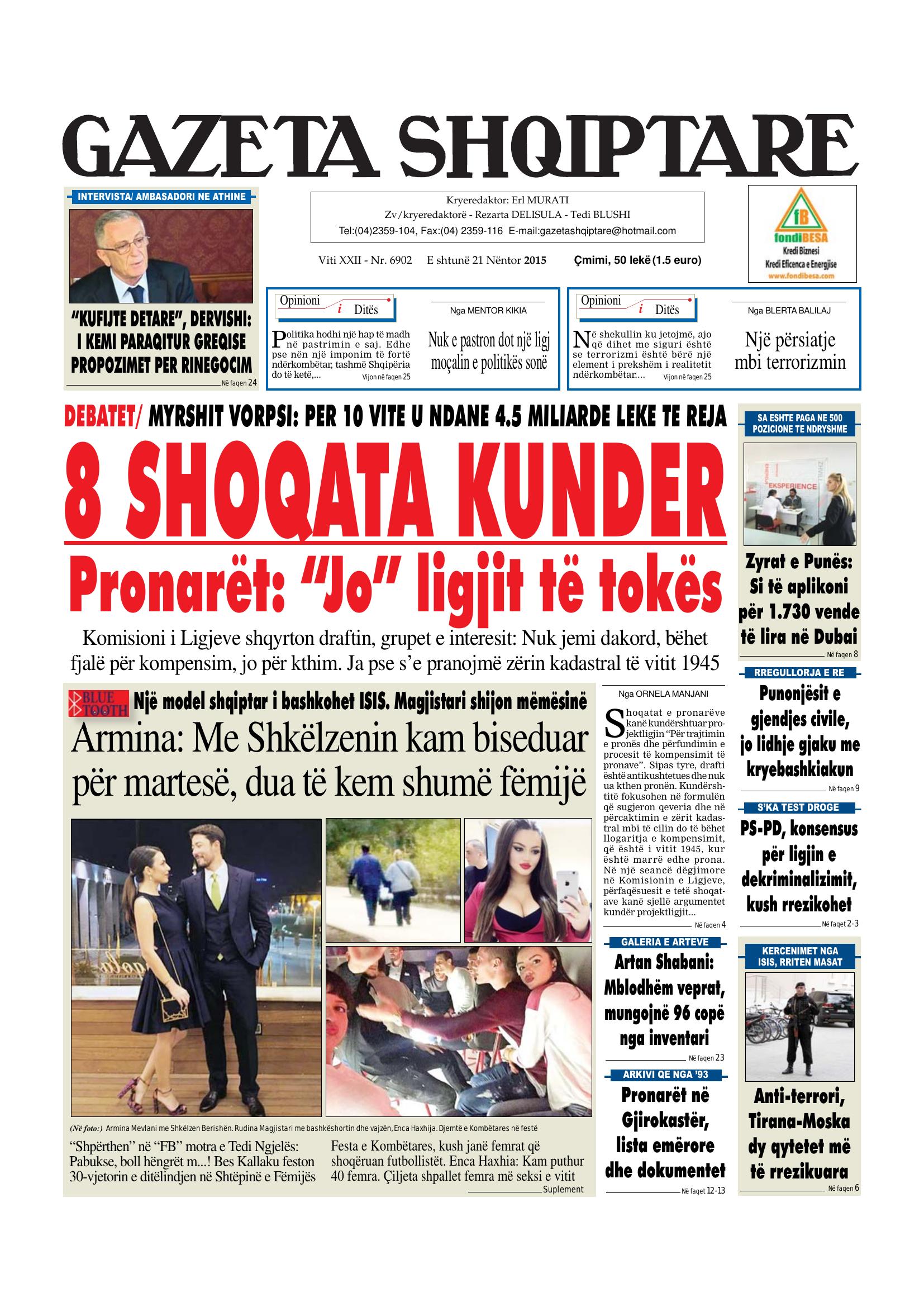 Gazeta Shqiptare 2015-11-21