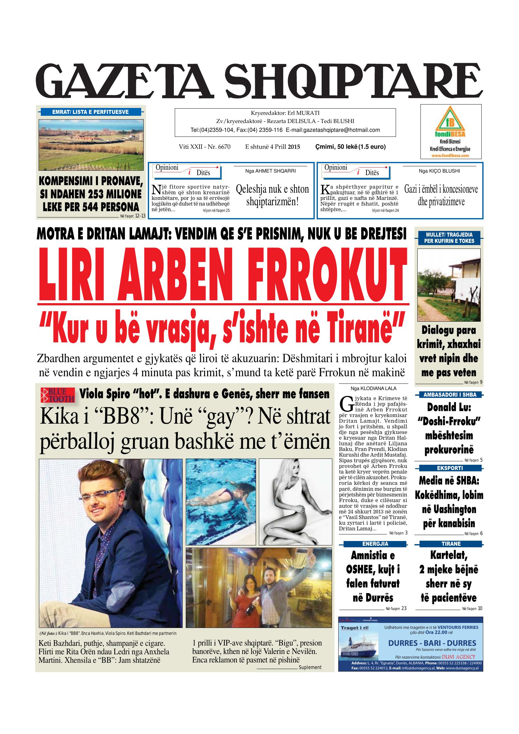 Gazeta Shqiptare 2015-04-04