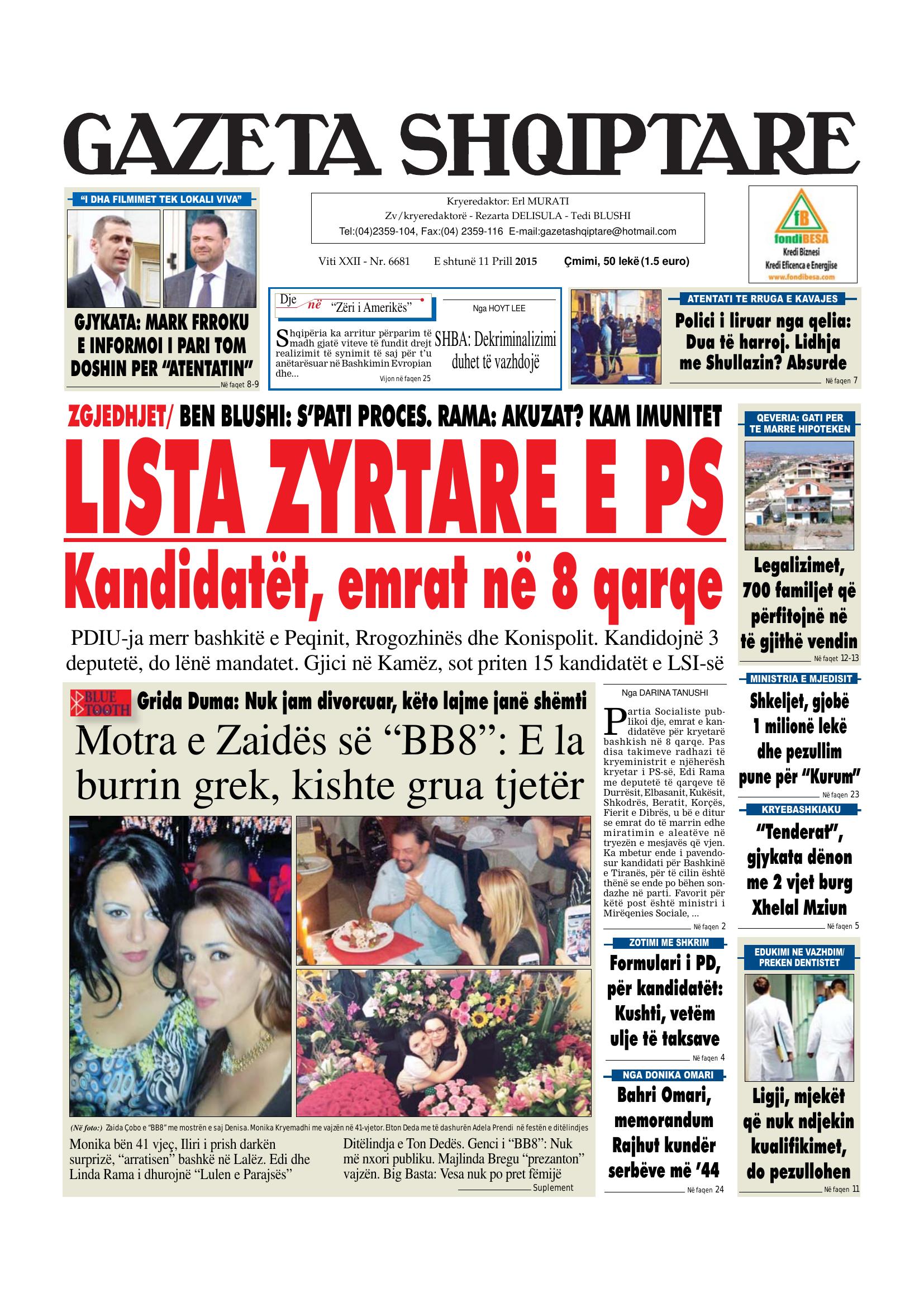 Gazeta Shqiptare 2015-04-11