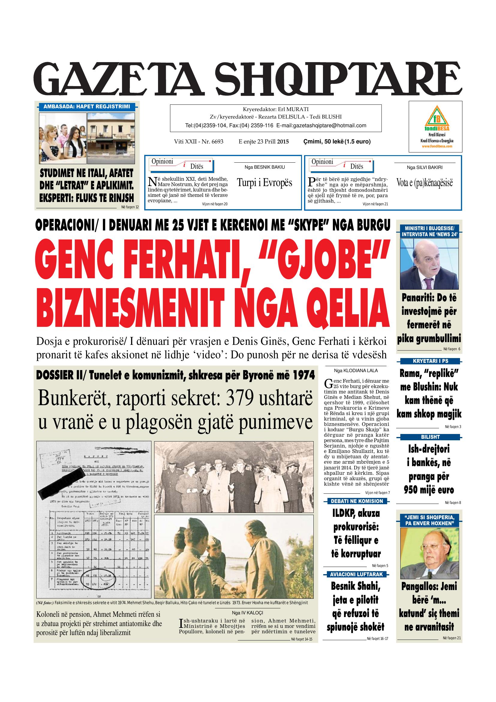Gazeta Shqiptare 2015-04-23